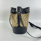 Gucci Canvas Black Bucket & Drawstring Bag
