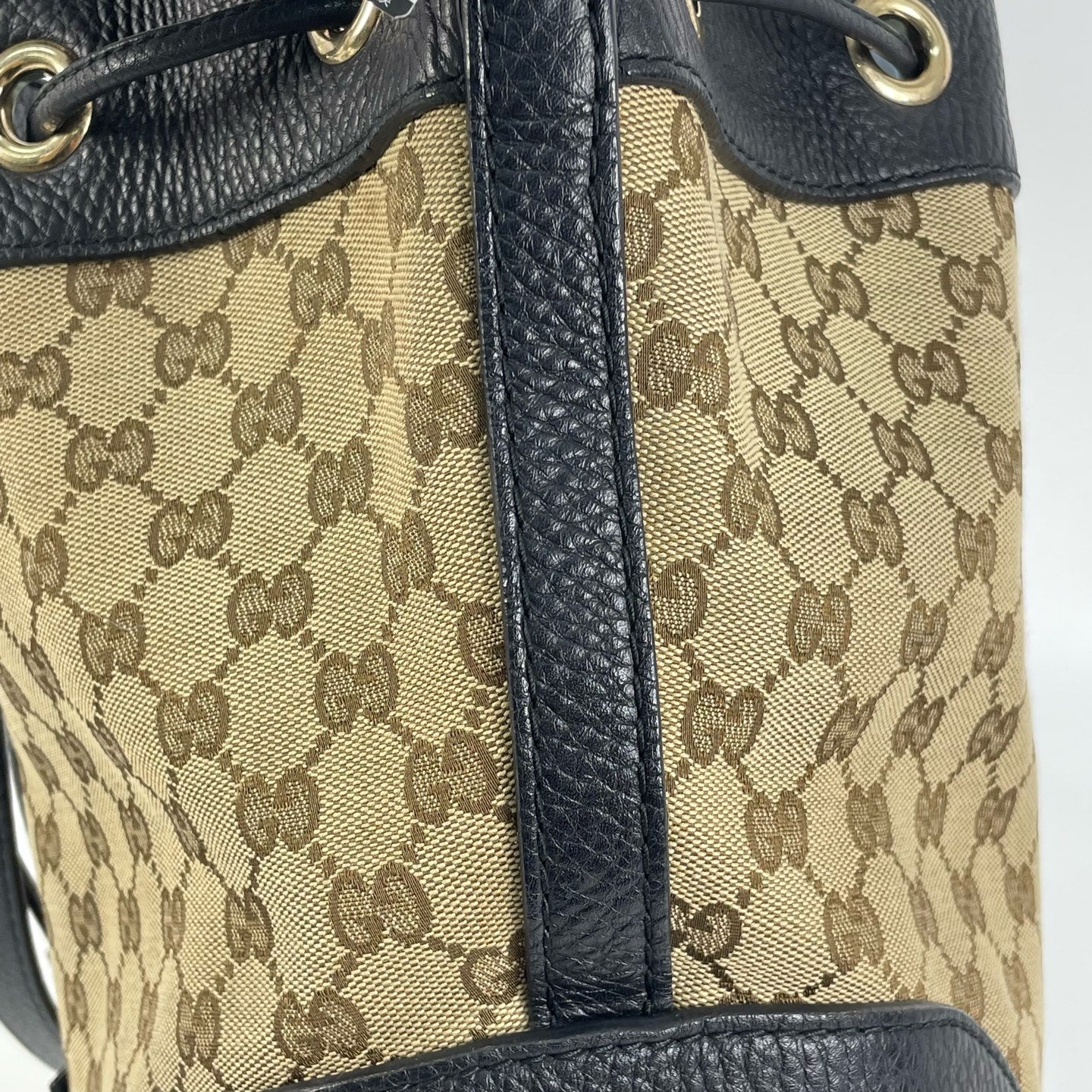 Gucci Canvas Black Bucket & Drawstring Bag