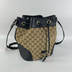 Gucci Canvas Black Bucket & Drawstring Bag