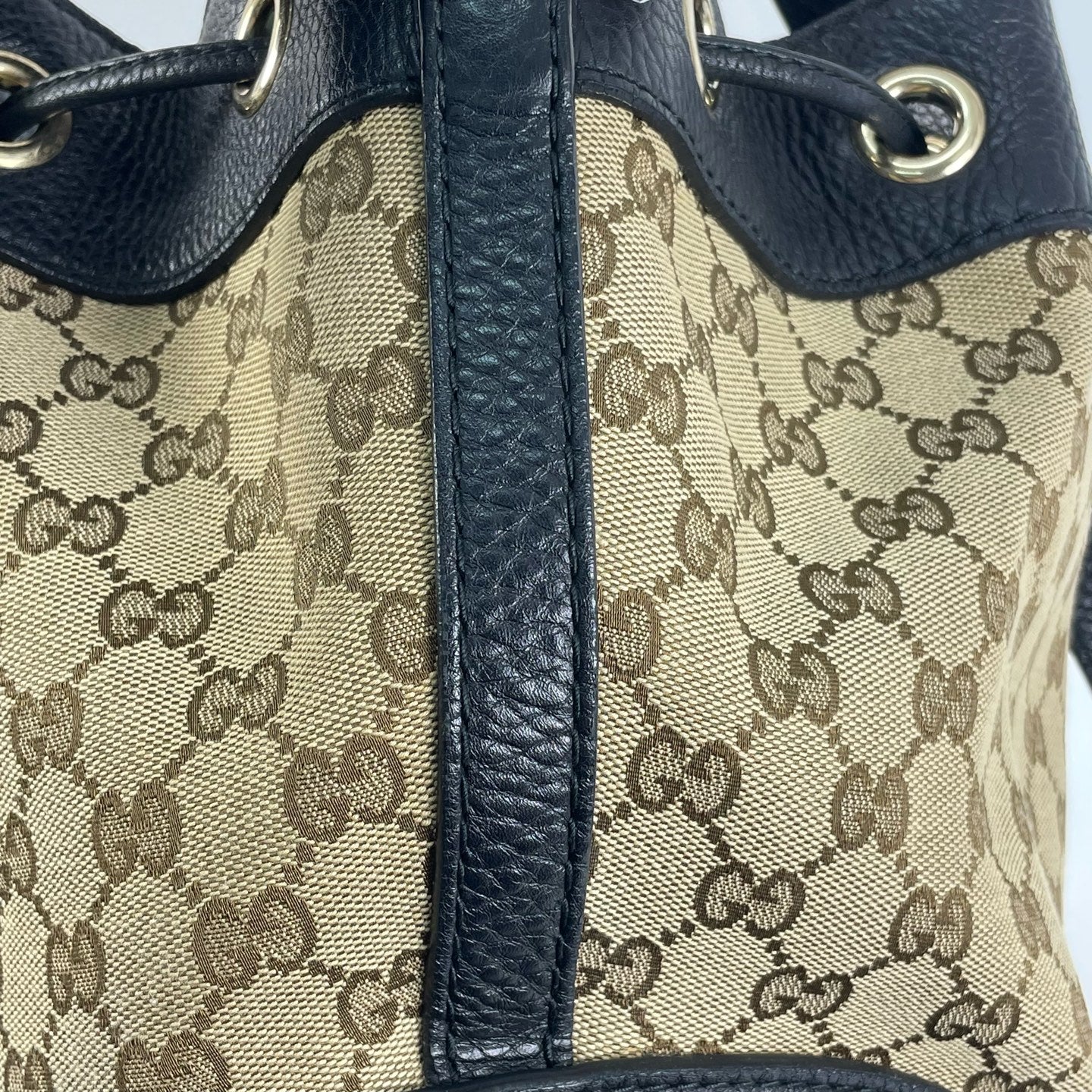 Gucci Canvas Black Bucket & Drawstring Bag