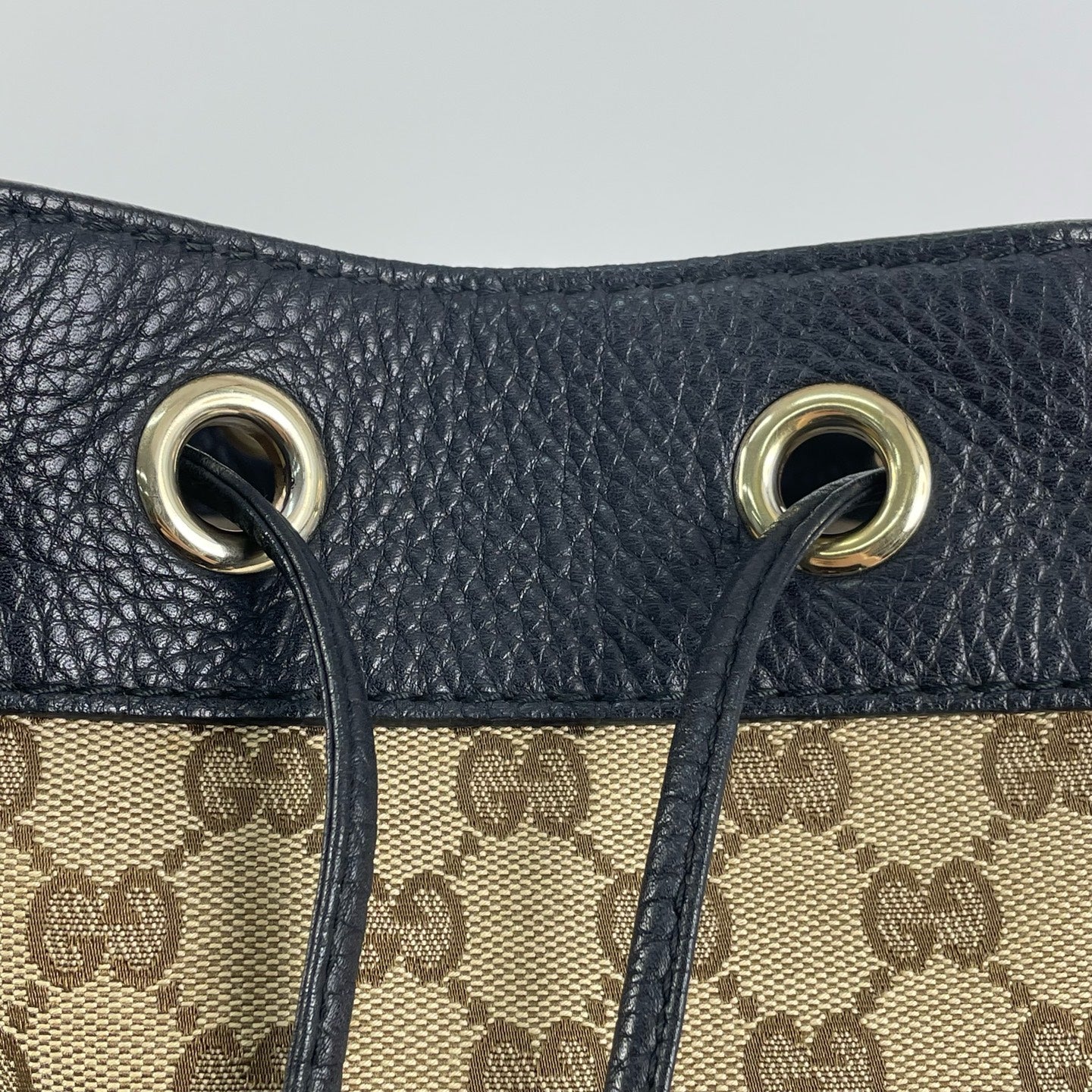 Gucci Canvas Black Bucket & Drawstring Bag