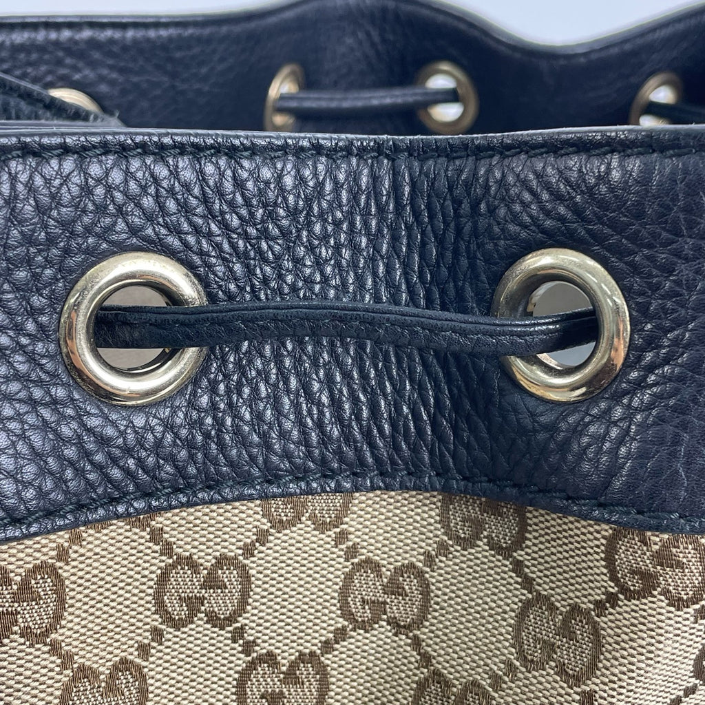 Gucci Canvas Black Bucket & Drawstring Bag