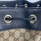 Gucci Canvas Black Bucket & Drawstring Bag