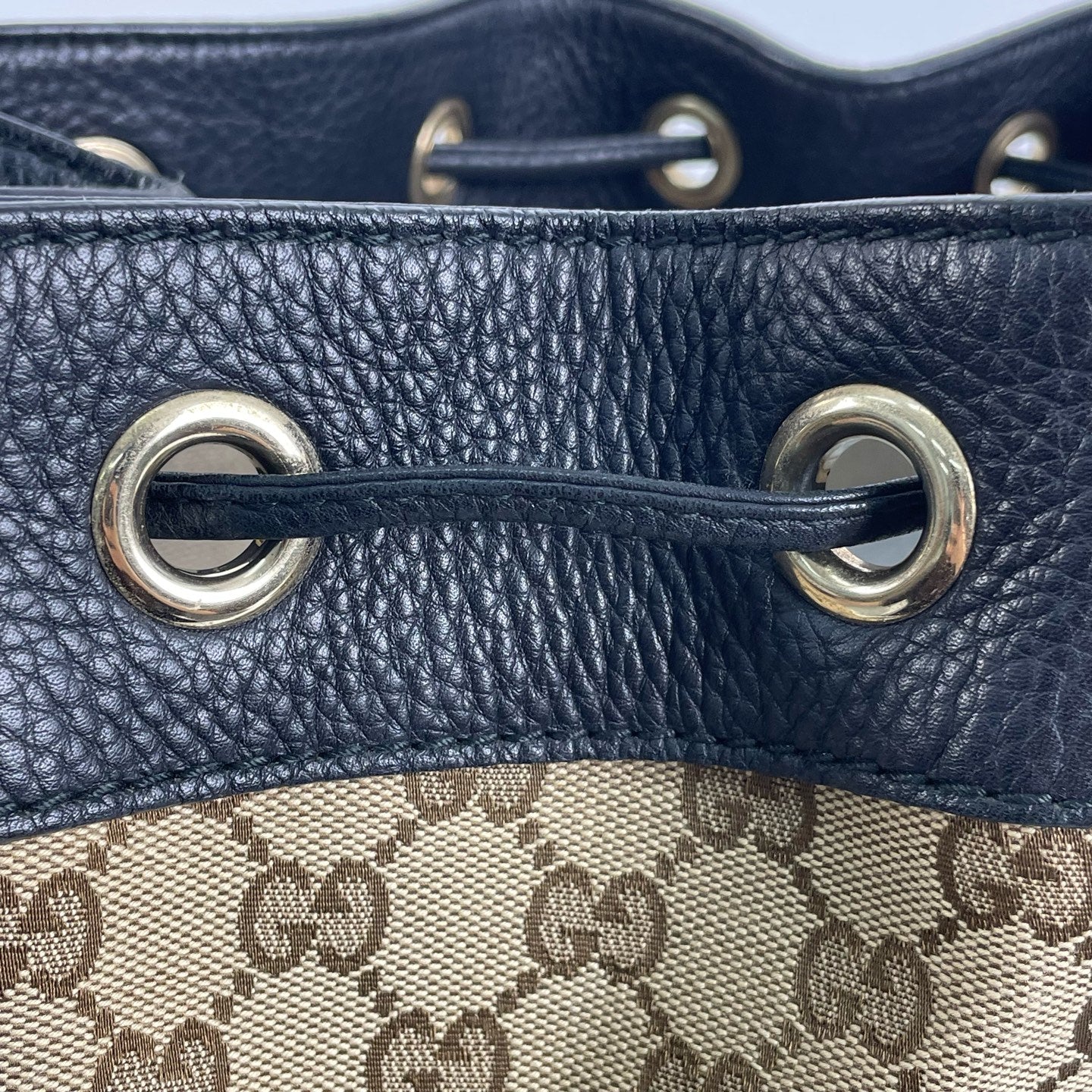 Gucci Canvas Black Bucket & Drawstring Bag