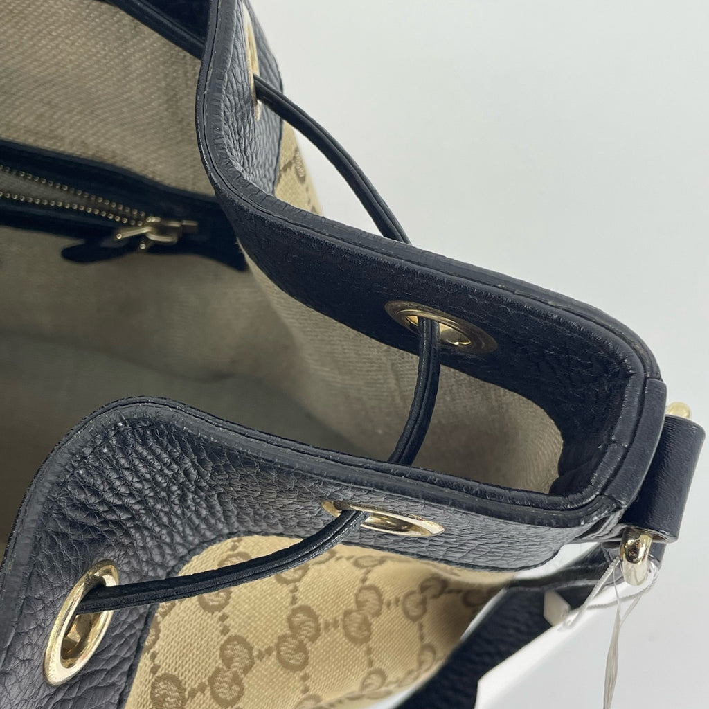 Gucci Canvas Black Bucket & Drawstring Bag