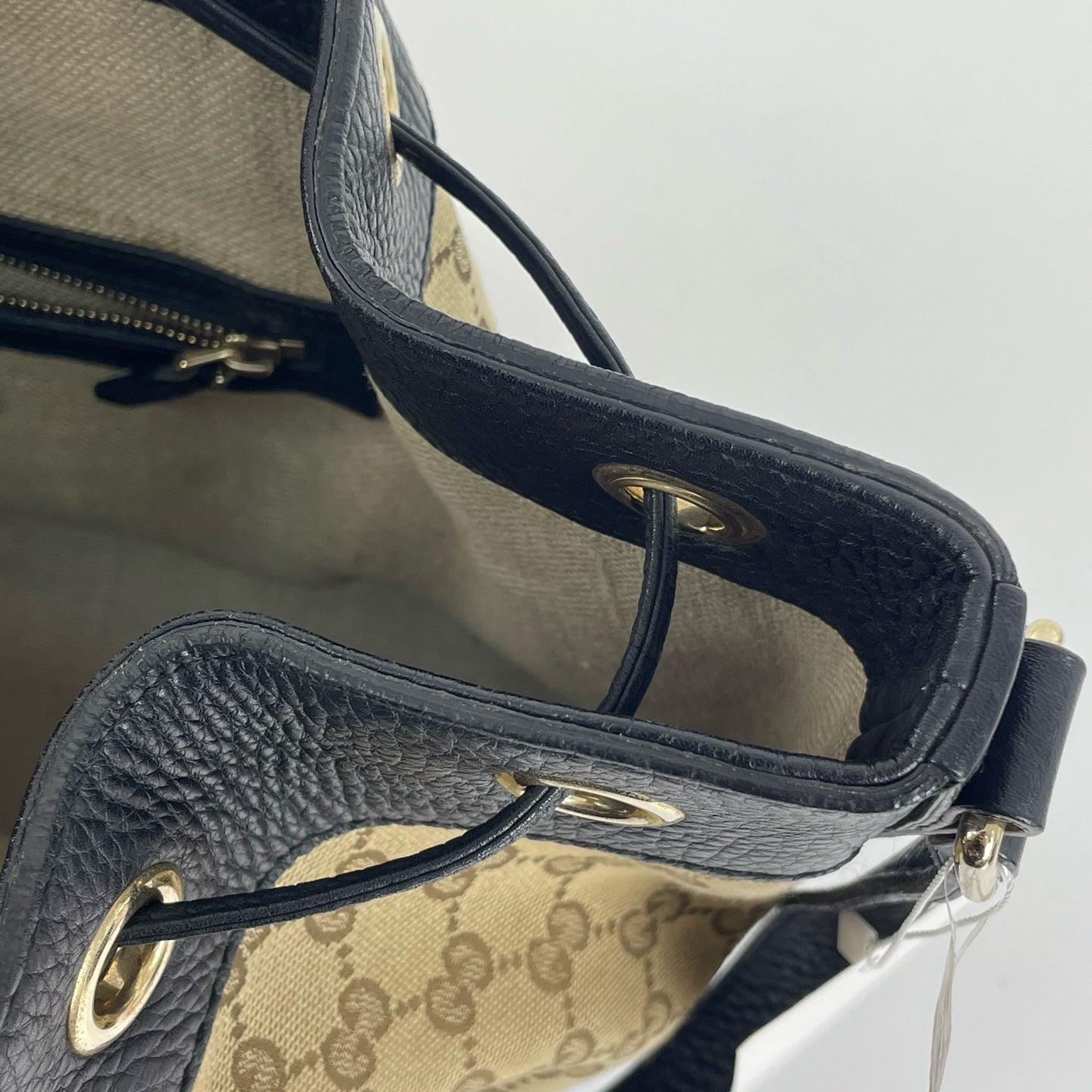 Gucci Canvas Black Bucket & Drawstring Bag