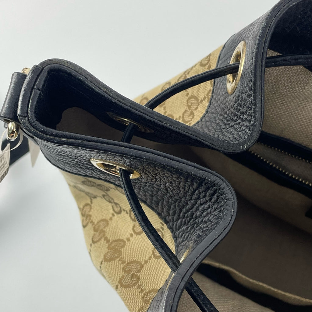 Gucci Canvas Black Bucket & Drawstring Bag