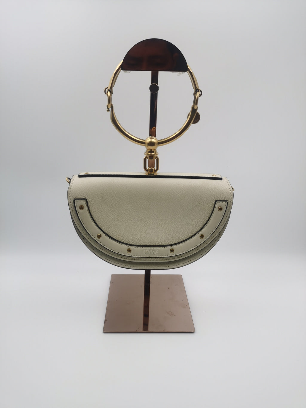 Chloe Metal White Satchel