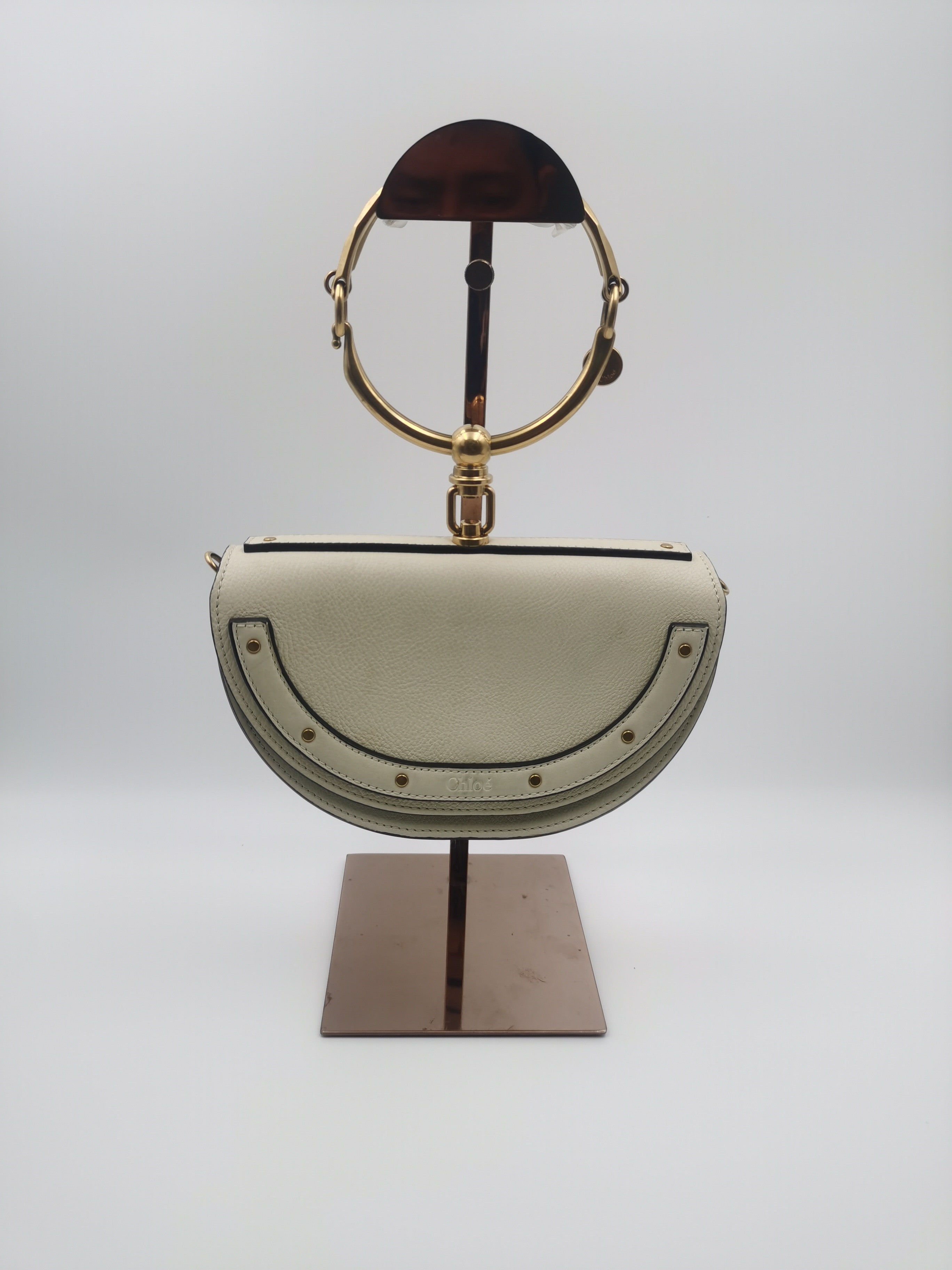 Chloe Metal White Satchel
