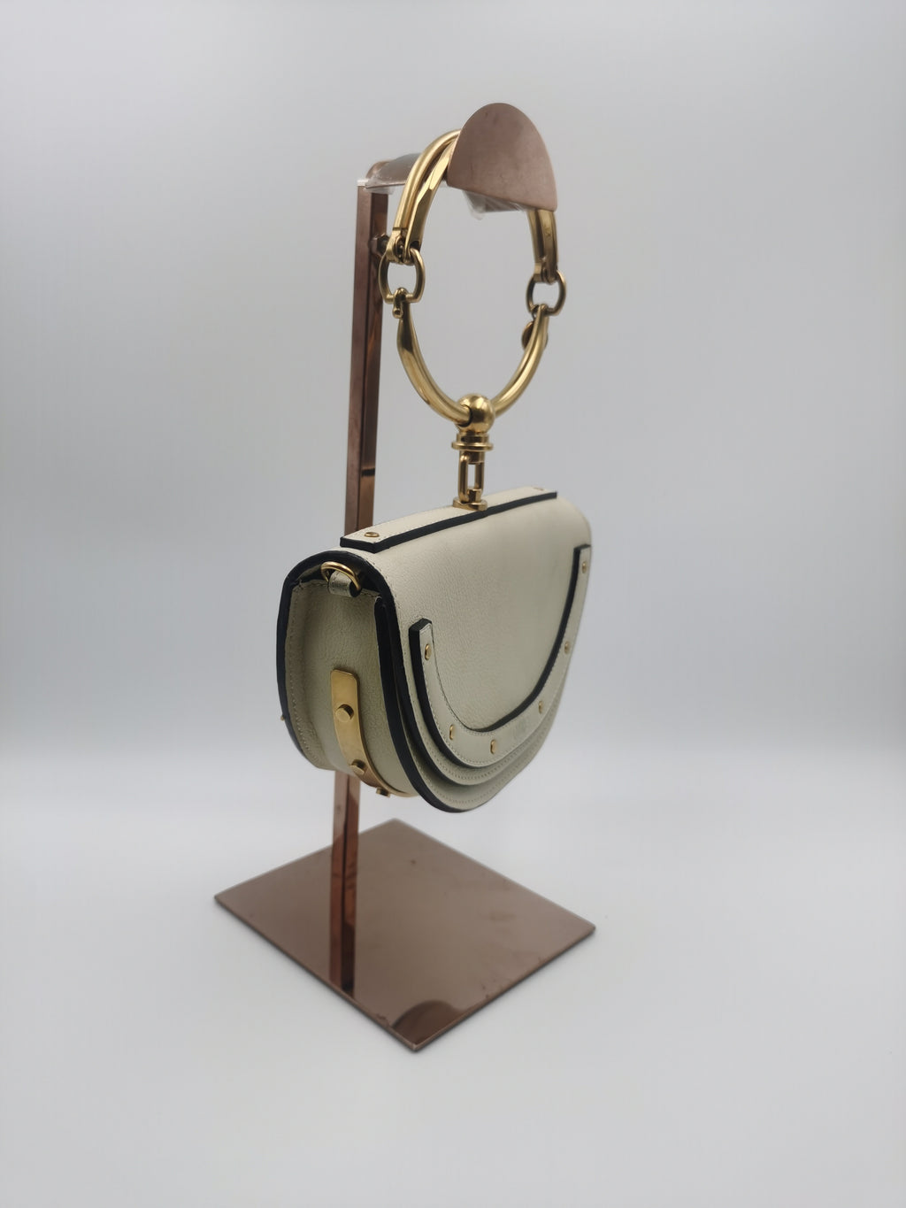Chloe Metal White Satchel