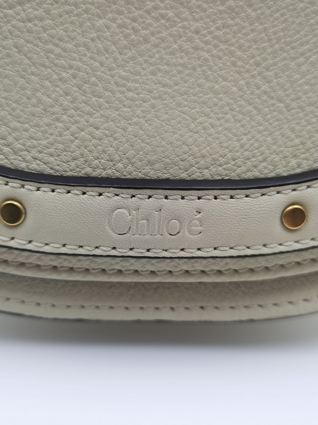 Chloe Metal White Satchel