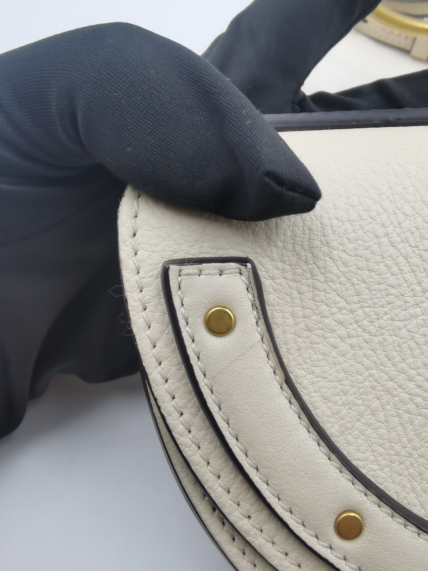Chloe Metal White Satchel