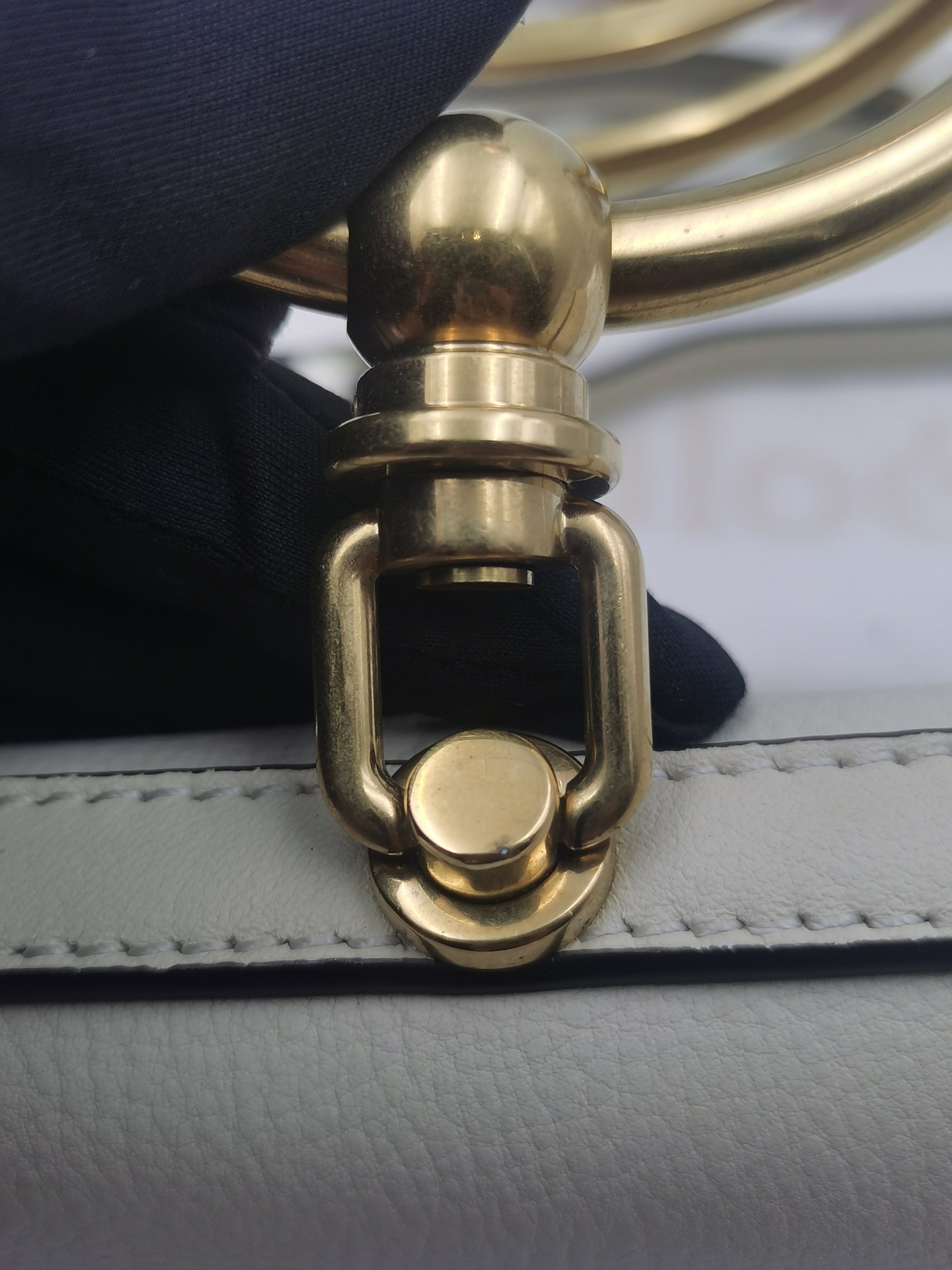 Chloe Metal White Satchel