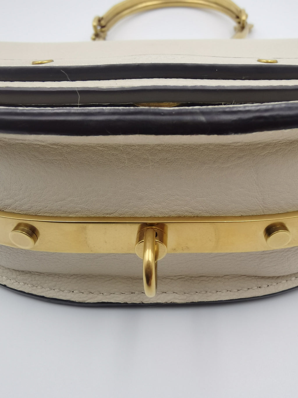 Chloe Metal White Satchel
