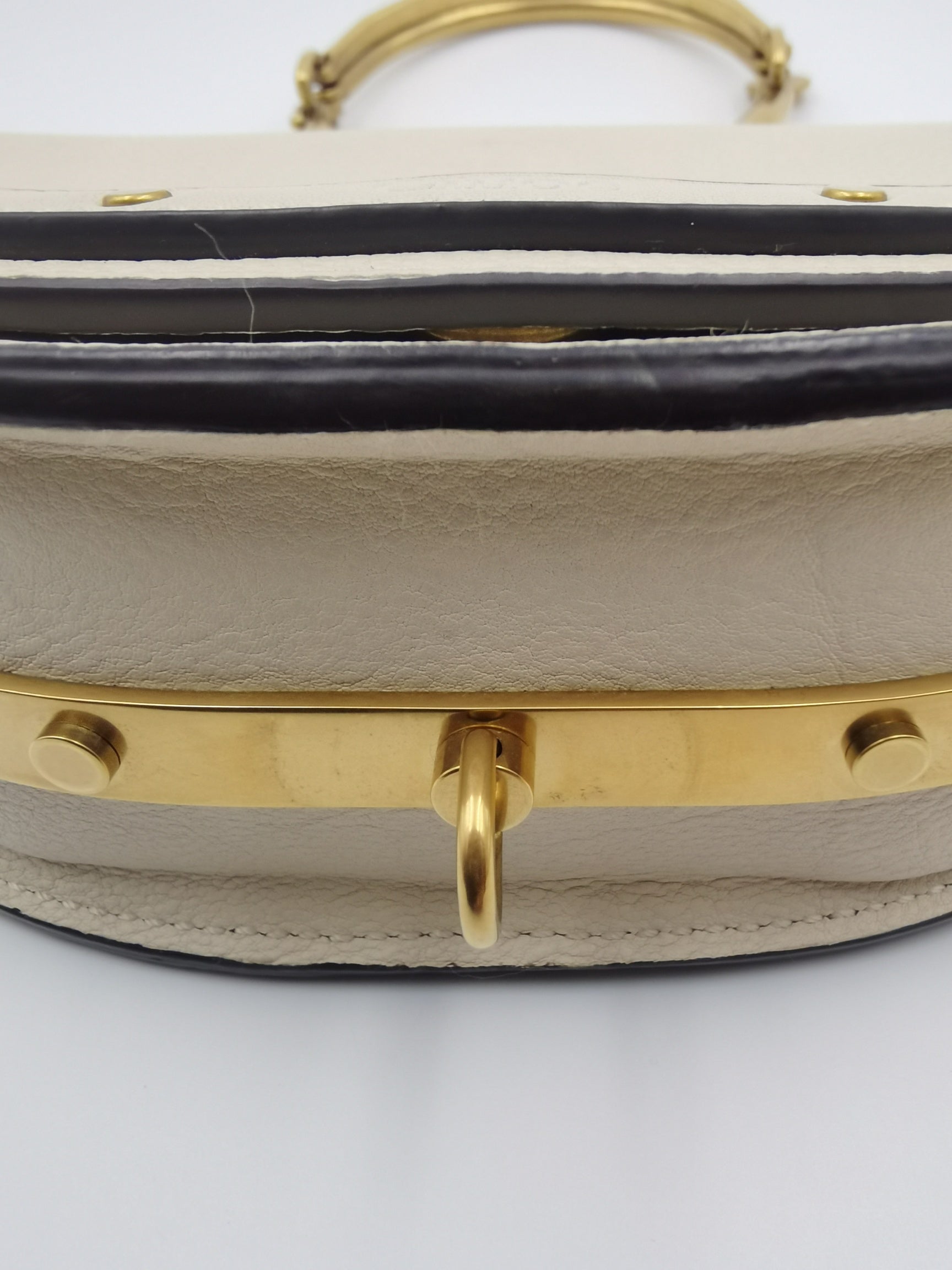 Chloe Metal White Satchel
