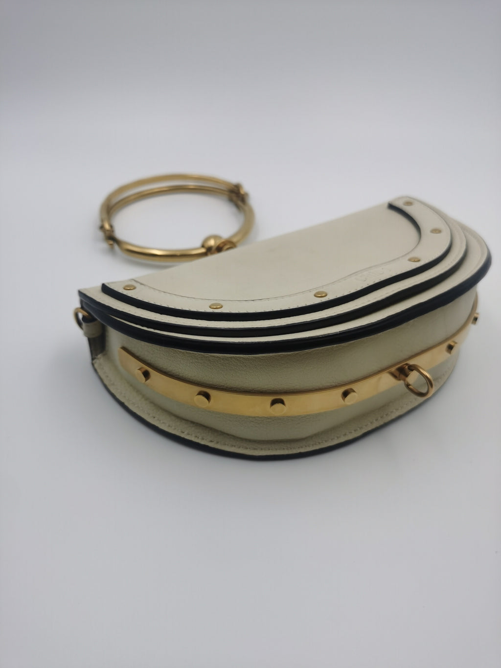 Chloe Metal White Satchel