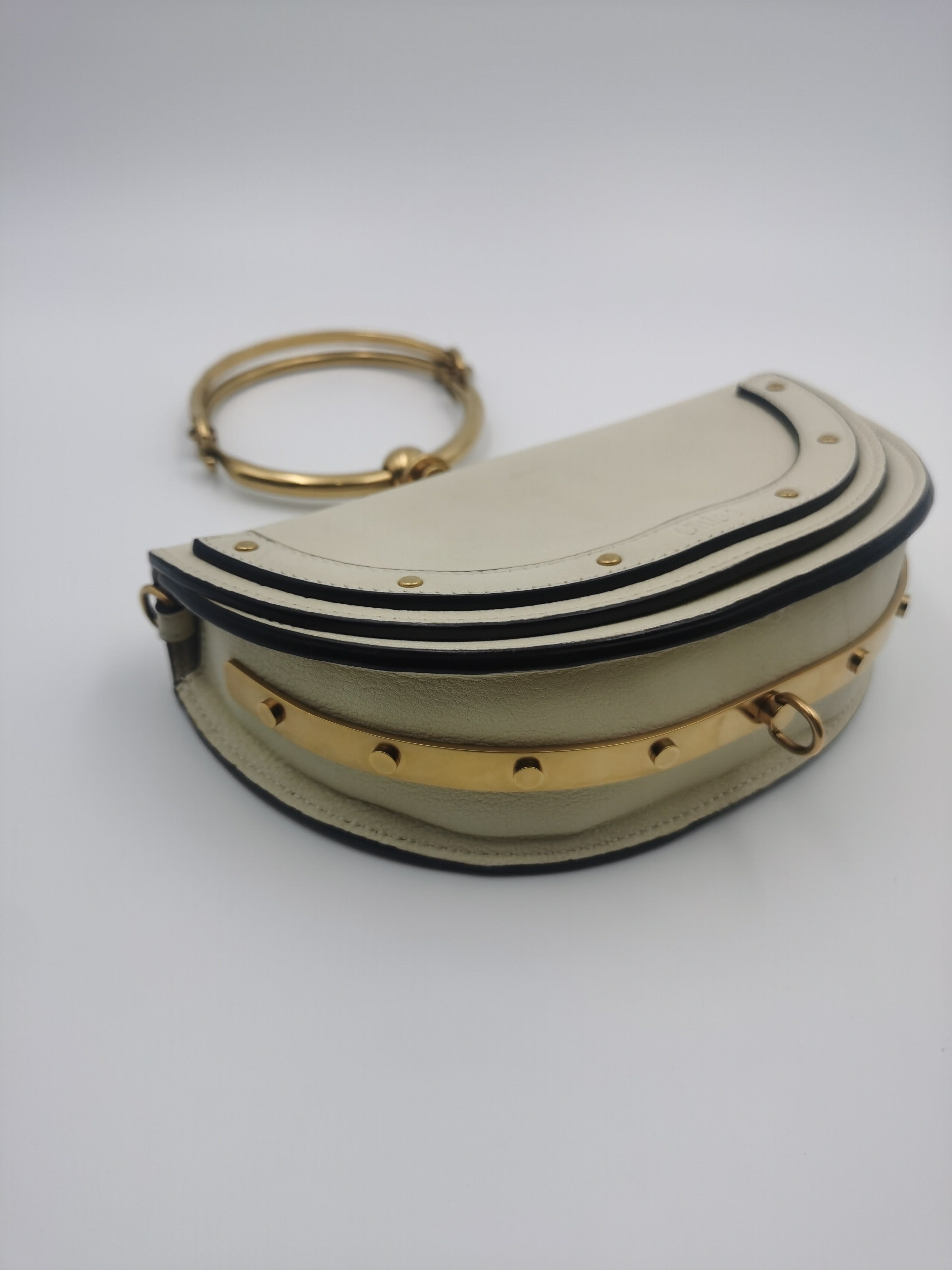 Chloe Metal White Satchel
