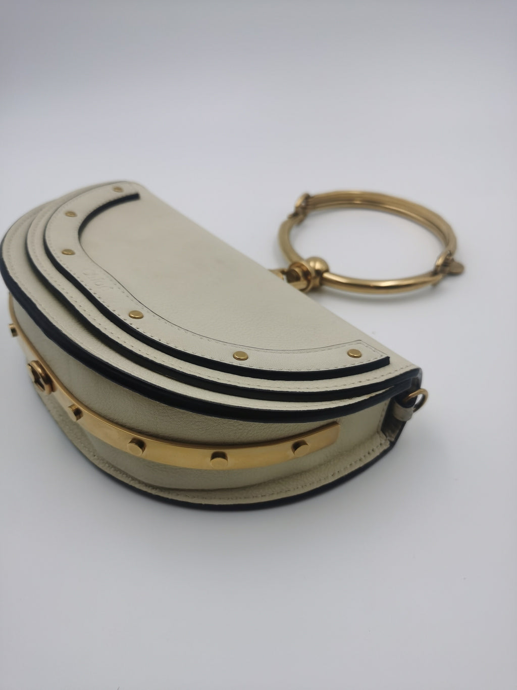 Chloe Metal White Satchel