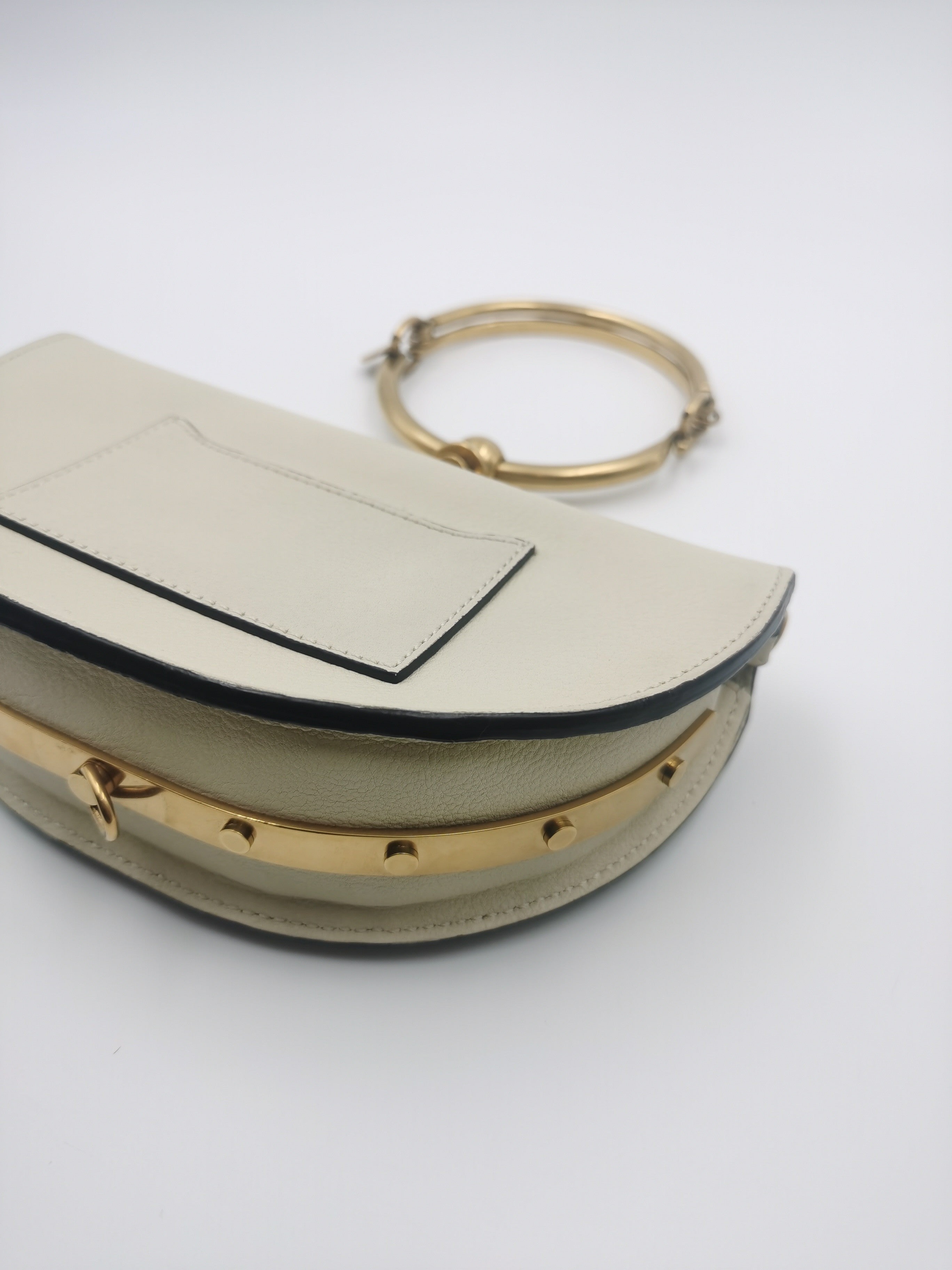 Chloe Metal White Satchel