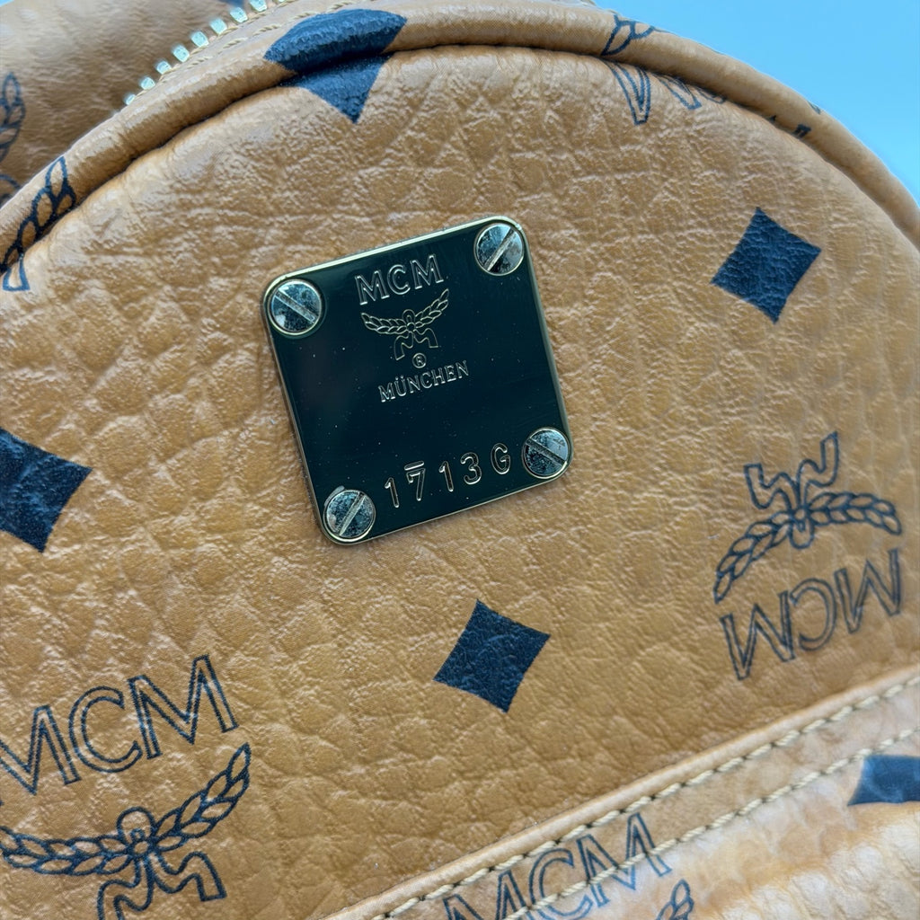MCM Canvas Yellow Backpack