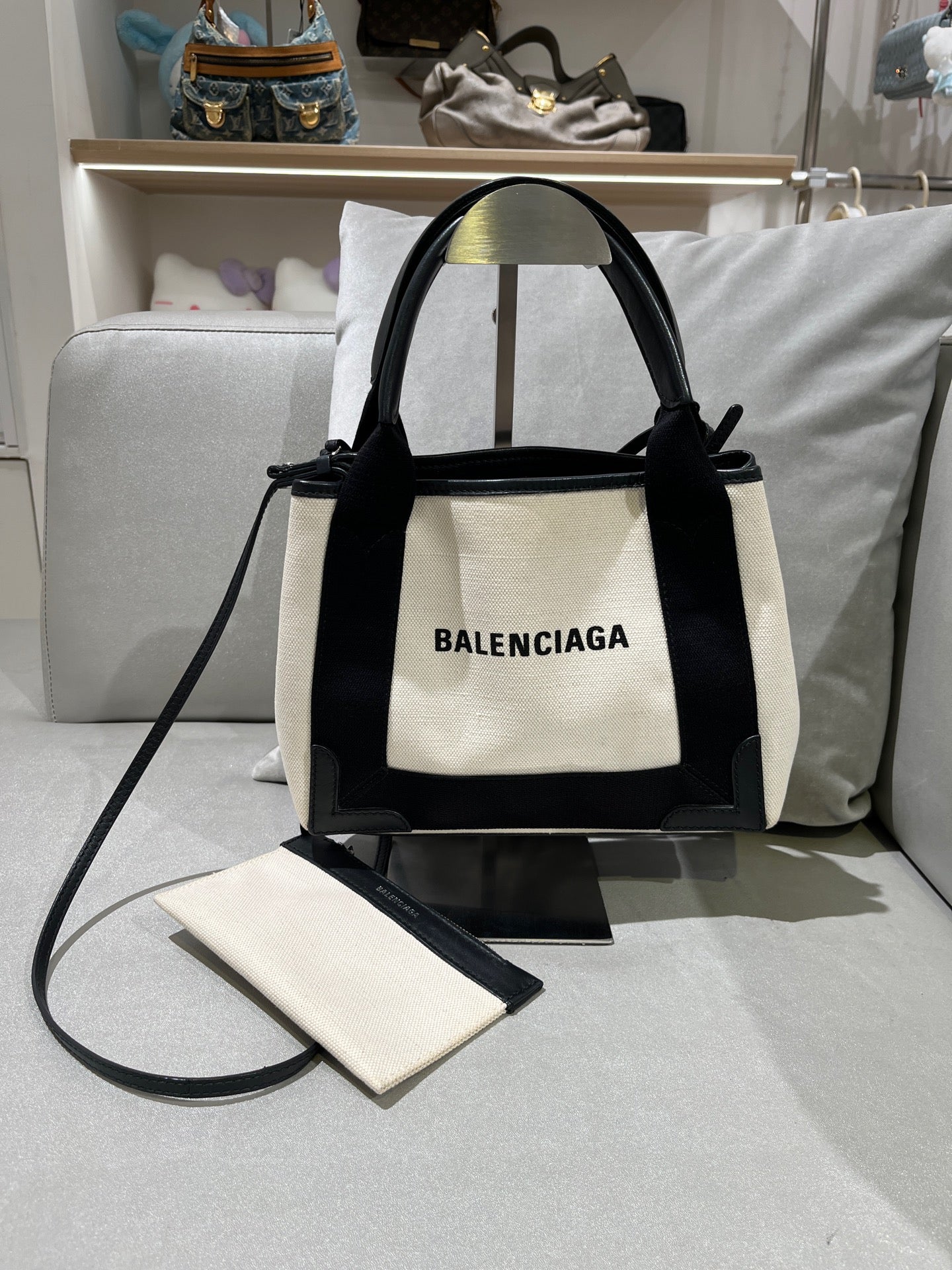 Balenciaga NAVY Canvas Tote 3903462HH3N9260