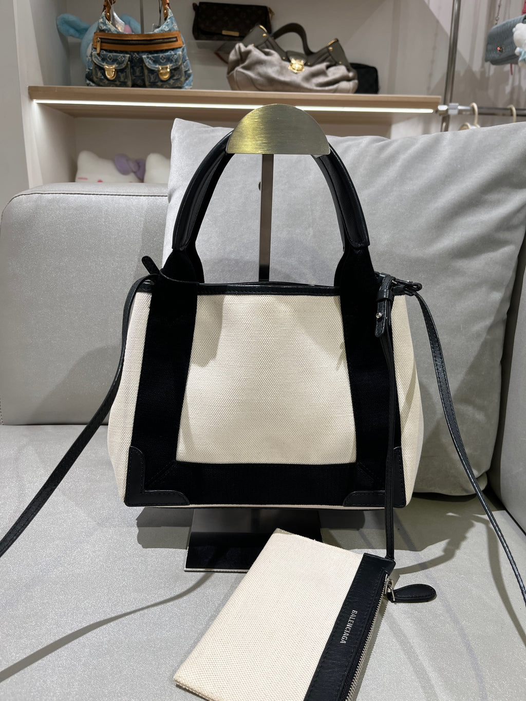 Balenciaga NAVY Canvas Tote 3903462HH3N9260