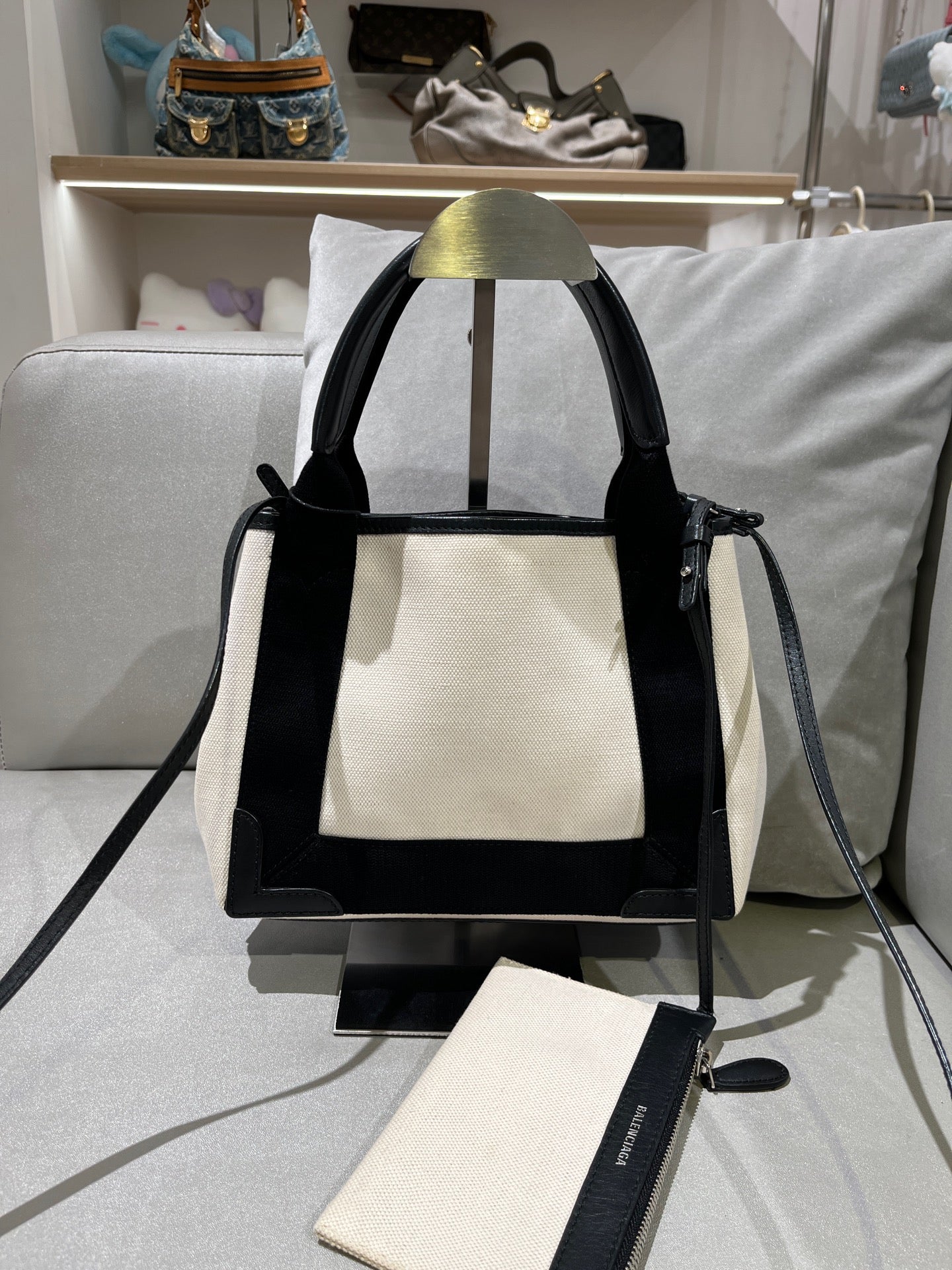 Balenciaga NAVY Canvas Tote 3903462HH3N9260