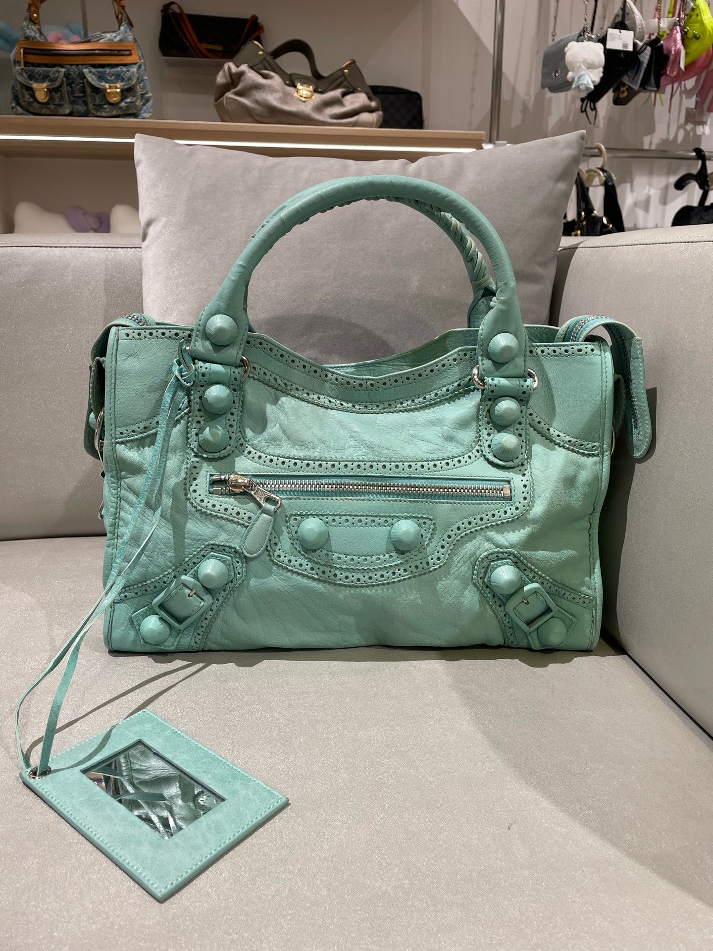 Balenciaga GIANT CITY Green Shoulder Bag 281770-D94JN-4630
