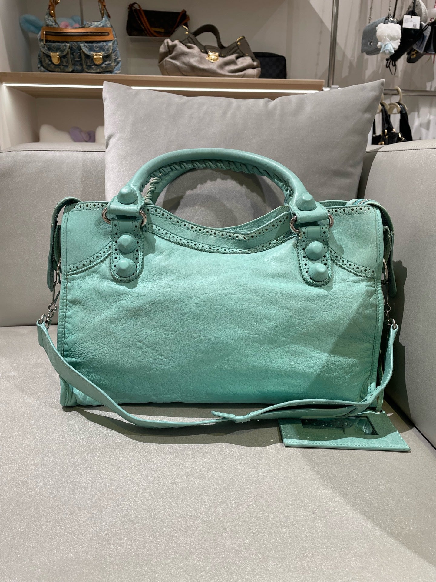 Balenciaga GIANT CITY Green Shoulder Bag 281770-D94JN-4630