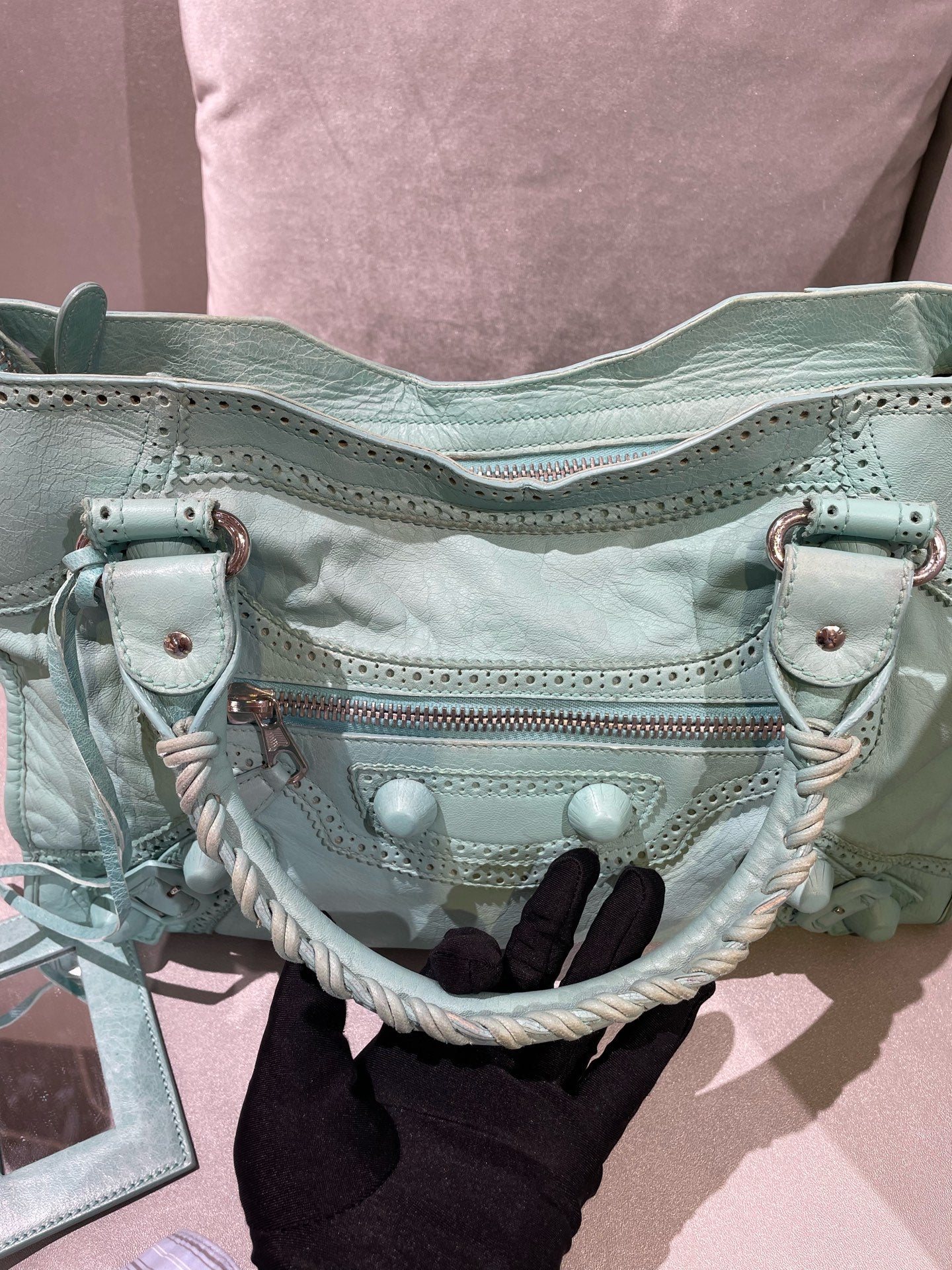 Balenciaga GIANT CITY Green Shoulder Bag 281770-D94JN-4630