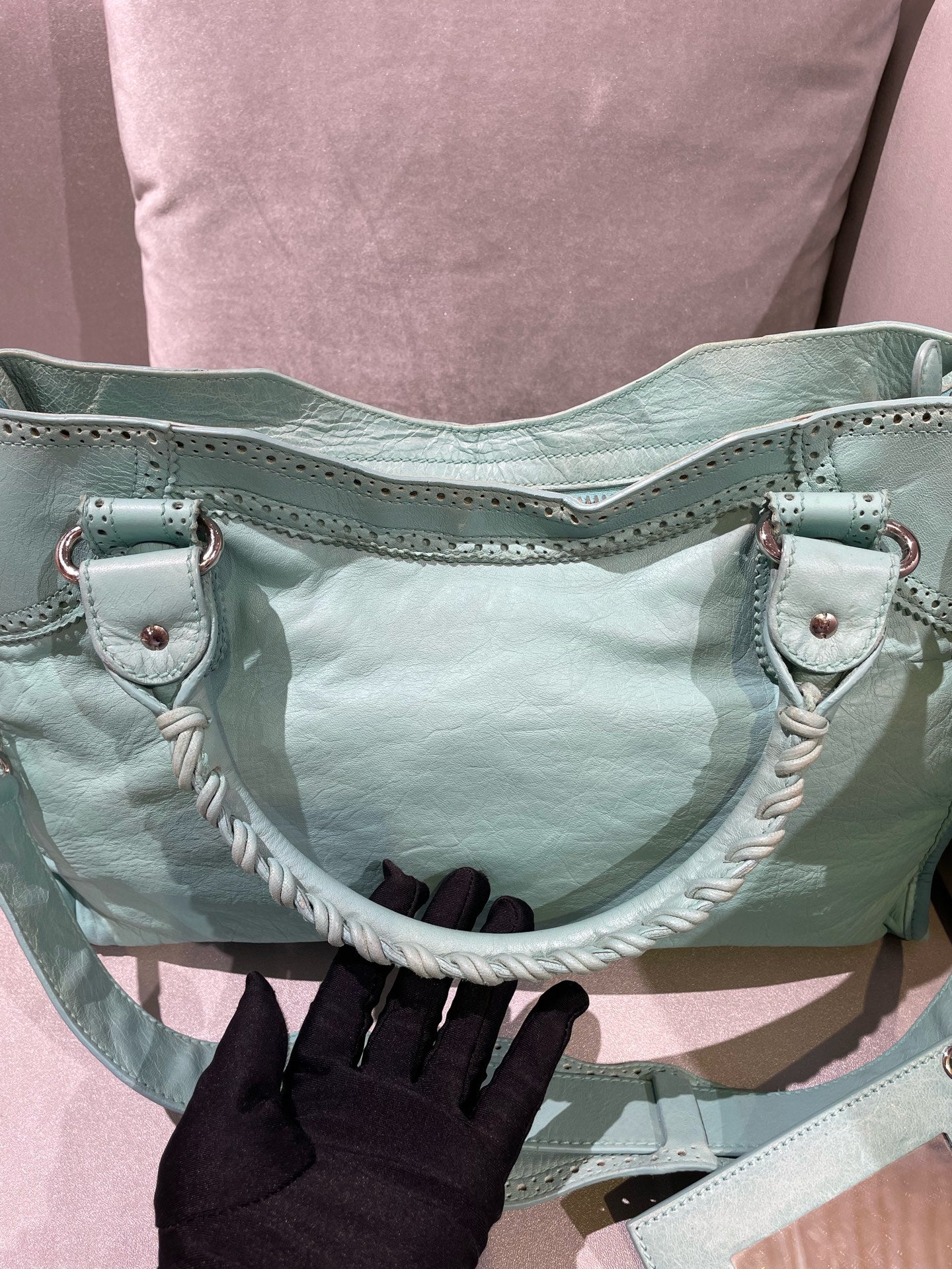 Balenciaga GIANT CITY Green Shoulder Bag 281770-D94JN-4630