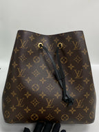 Louis Vuitton Leather Black Bucket & Drawstring Bag