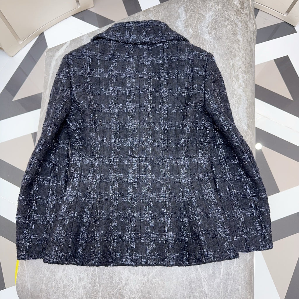Chanel Tweed Black Coat