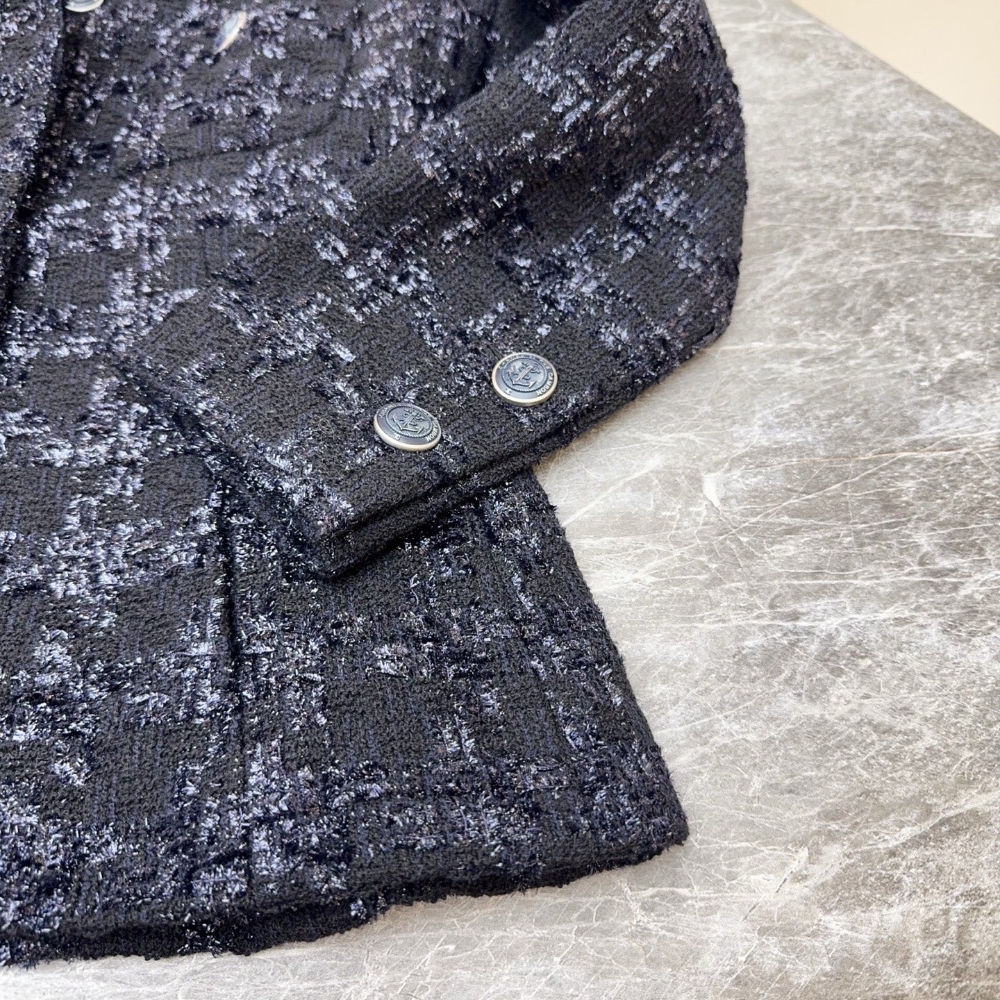 Chanel Tweed Black Coat