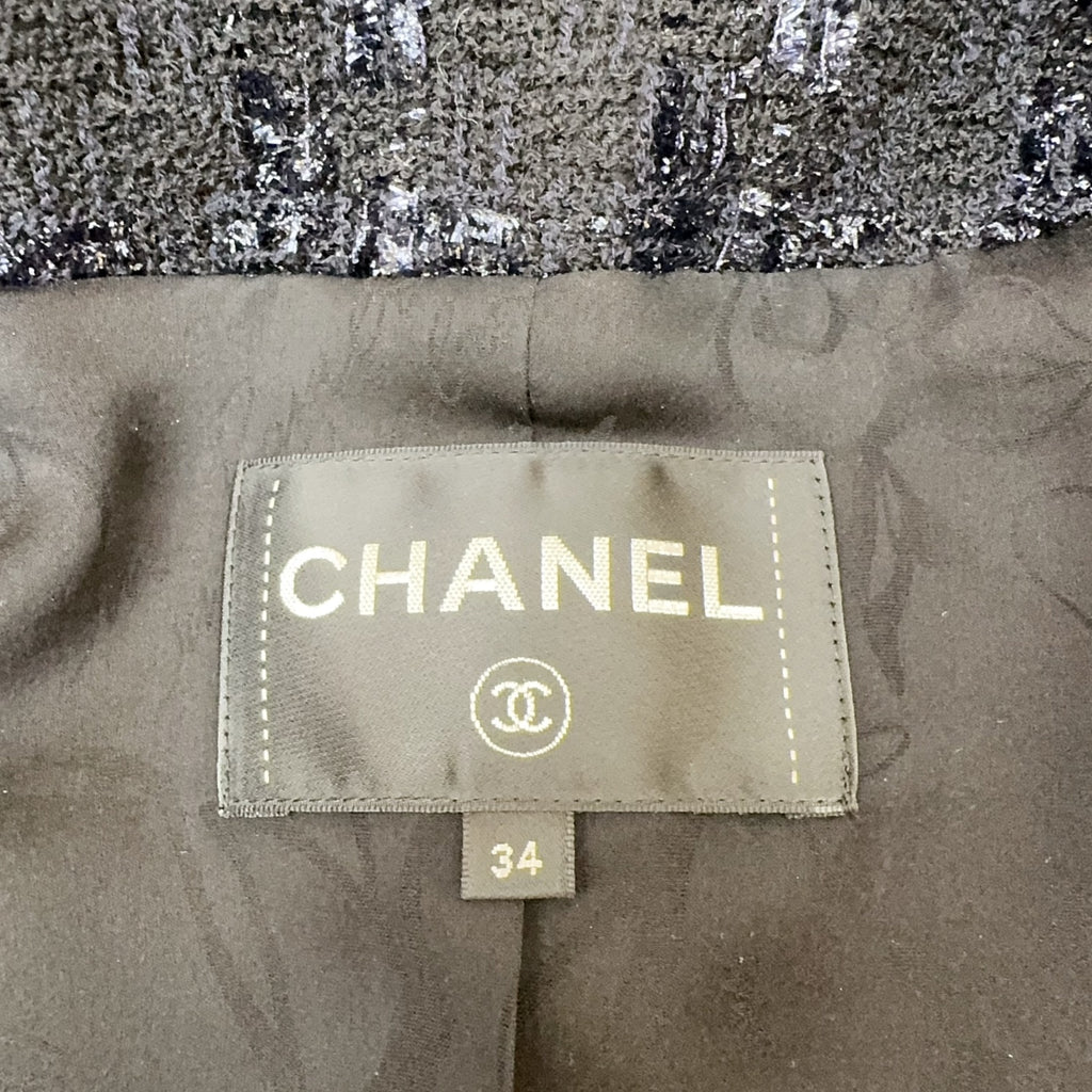 Chanel Tweed Black Coat