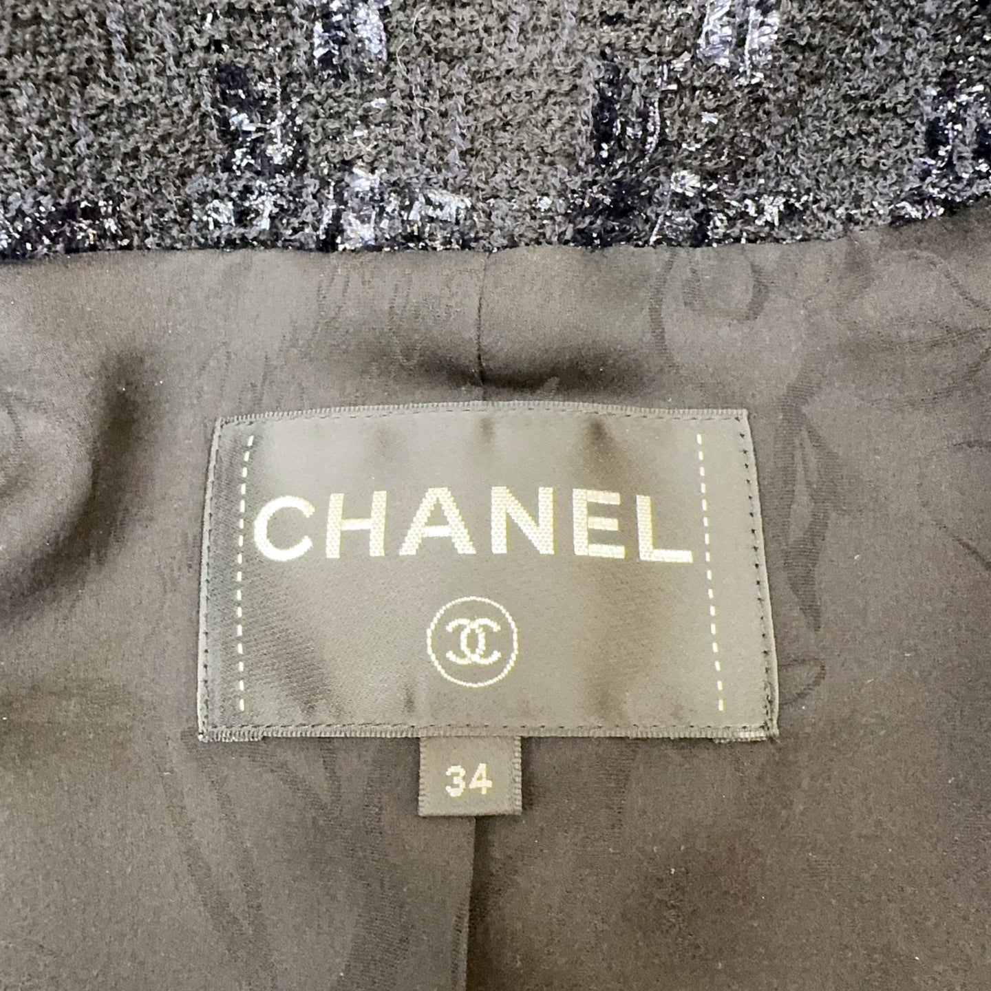 Chanel Tweed Black Coat