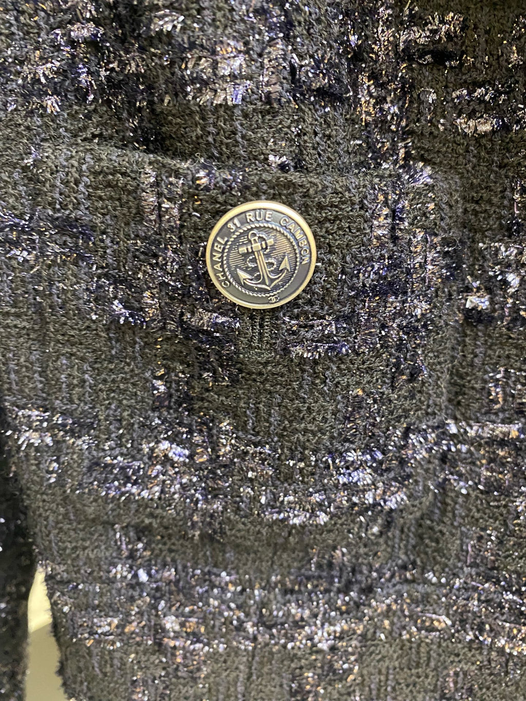 Chanel Tweed Black Coat