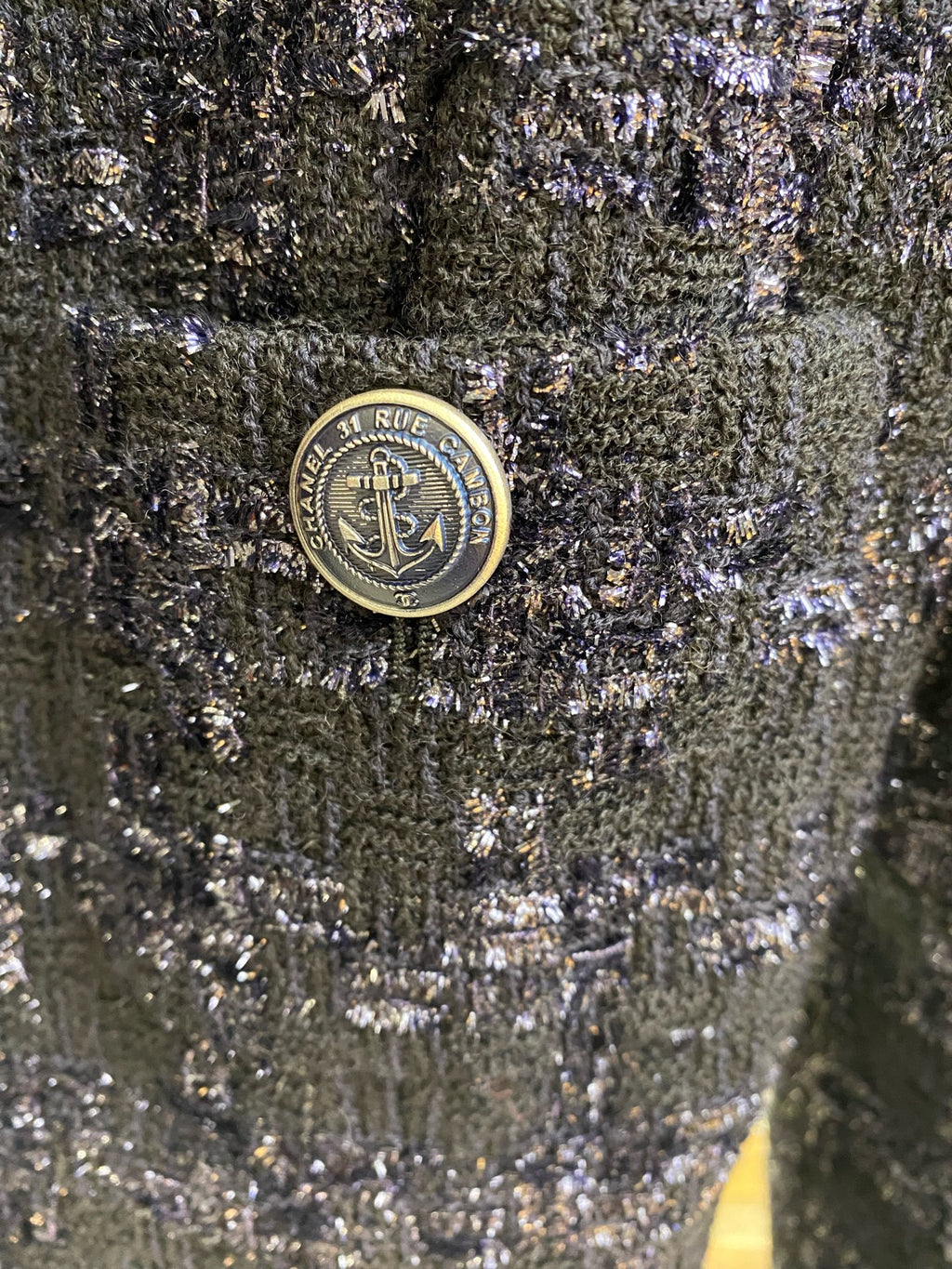 Chanel Tweed Black Coat