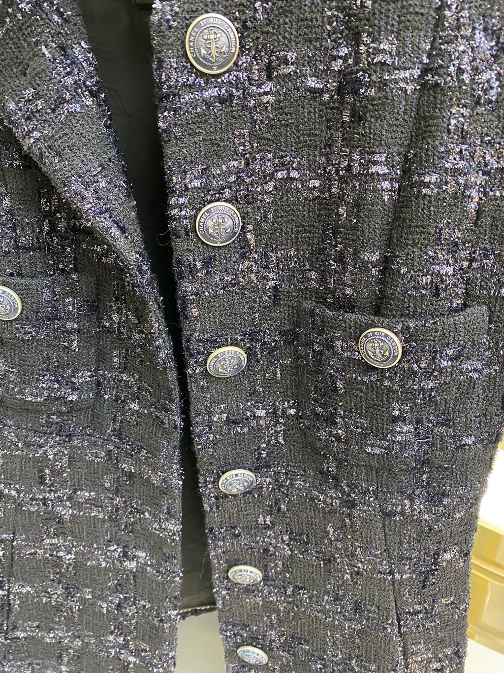 Chanel Tweed Black Coat