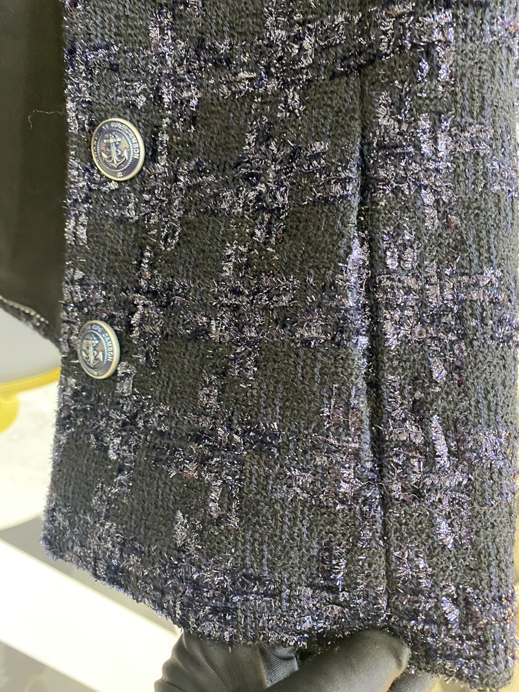 Chanel Tweed Black Coat