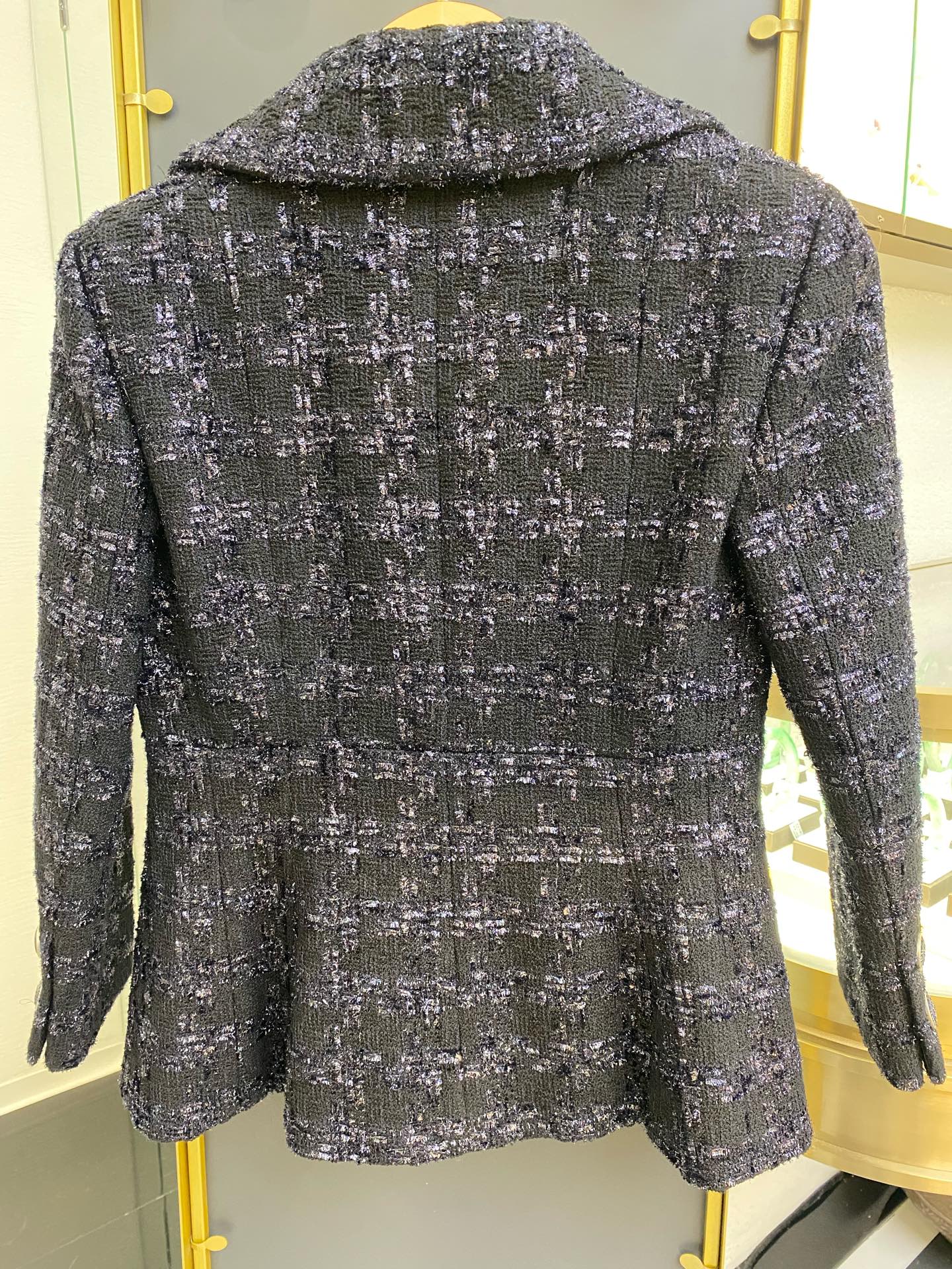Chanel Tweed Black Coat