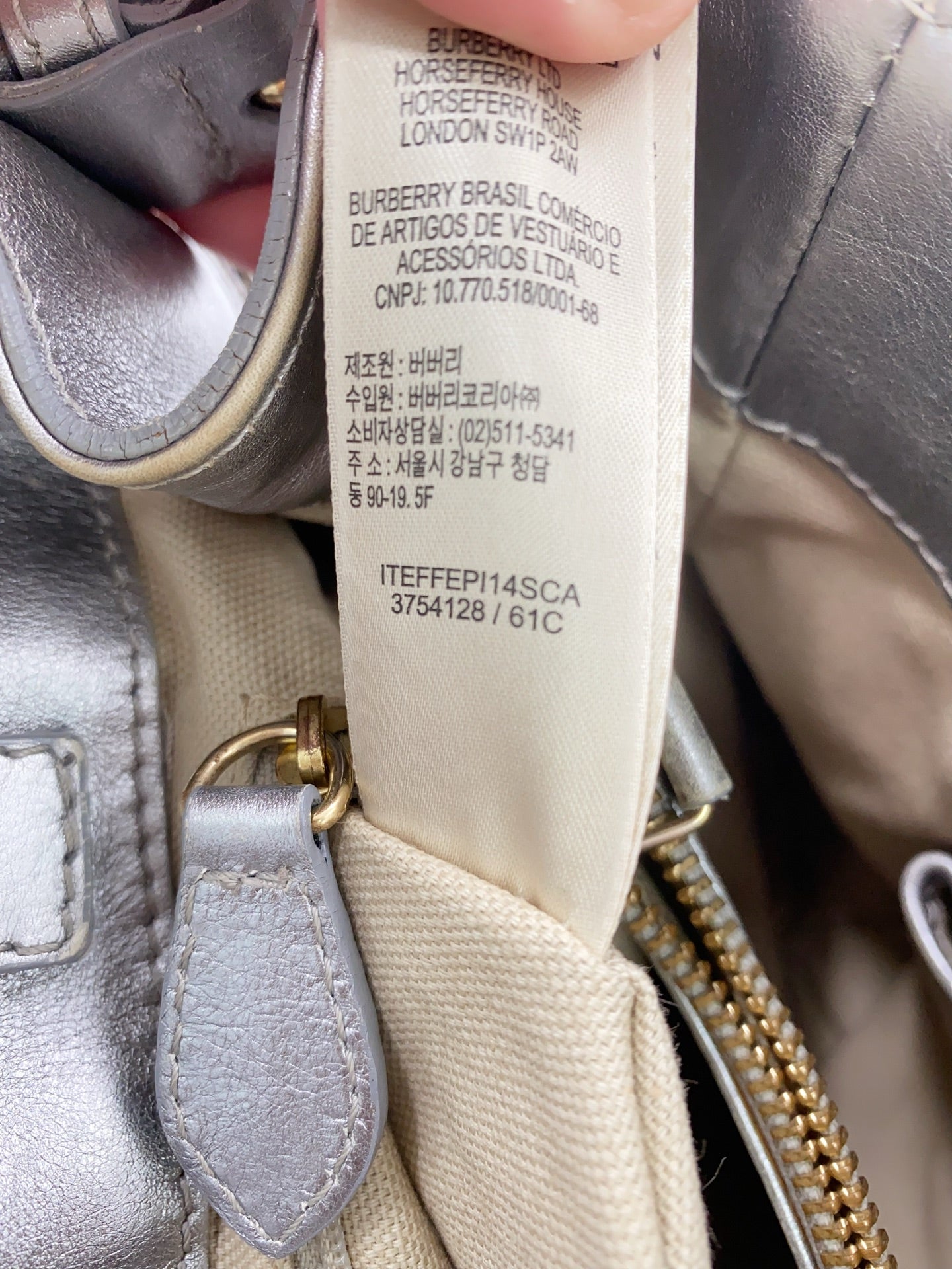 Burberry Silver Satchel