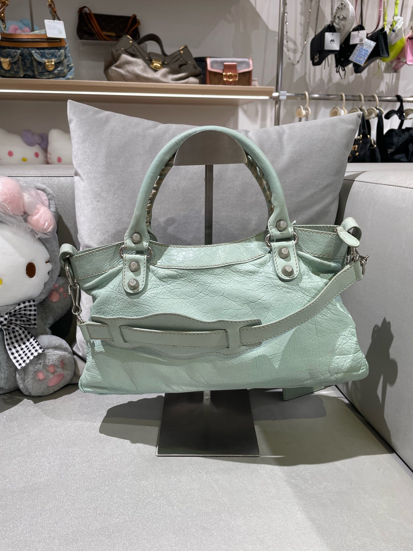 Balenciaga Women’s Metallic-Edged Handbag Green 390149-AQ41G-9670
