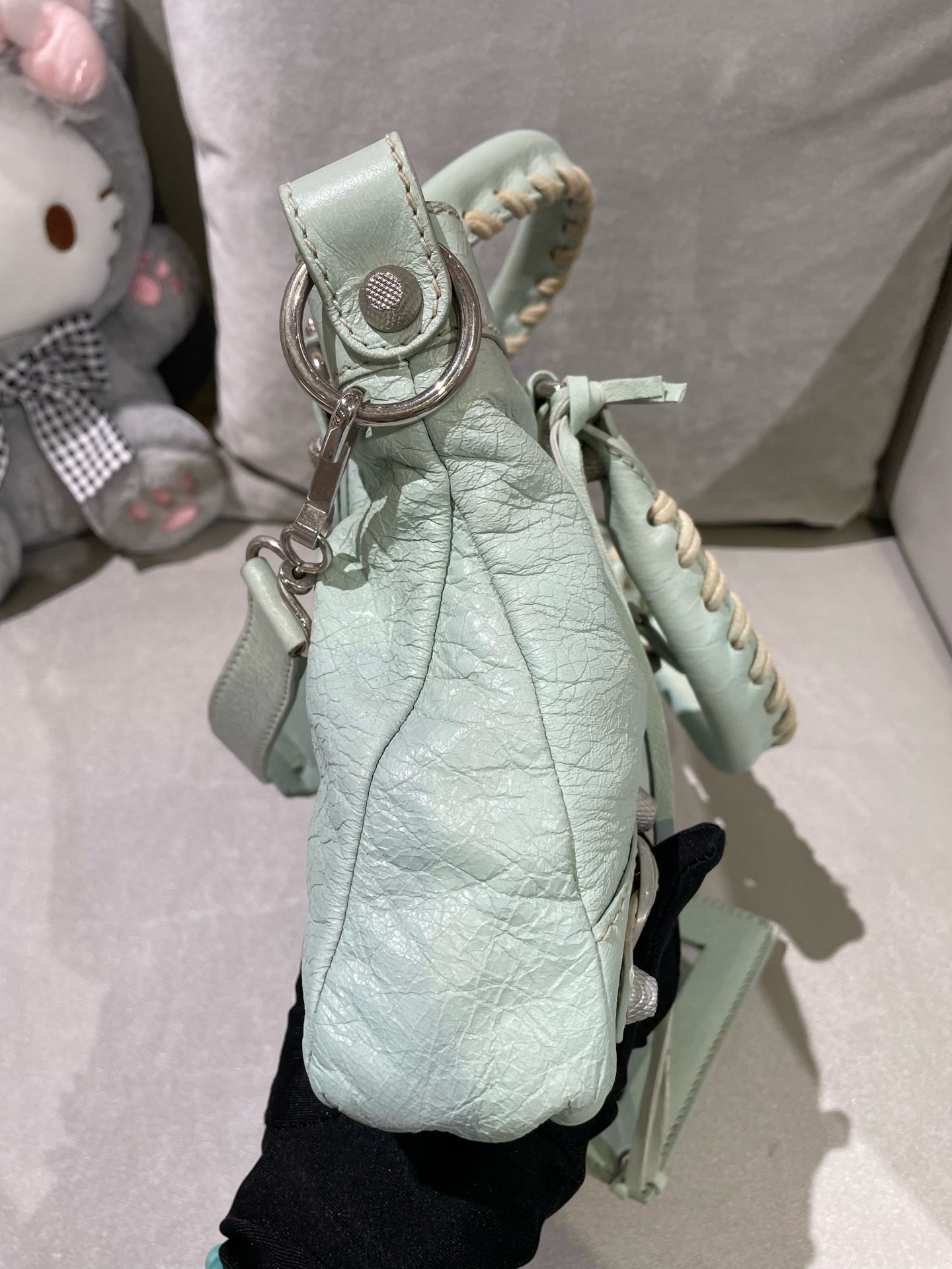 Balenciaga Women’s Metallic-Edged Handbag Green 390149-AQ41G-9670