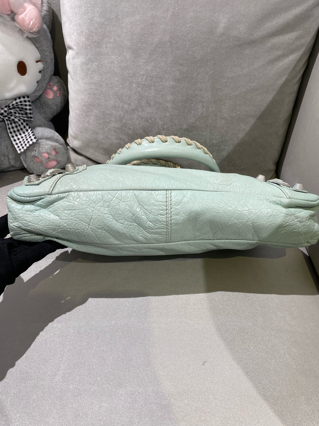 Balenciaga Women’s Metallic-Edged Handbag Green 390149-AQ41G-9670