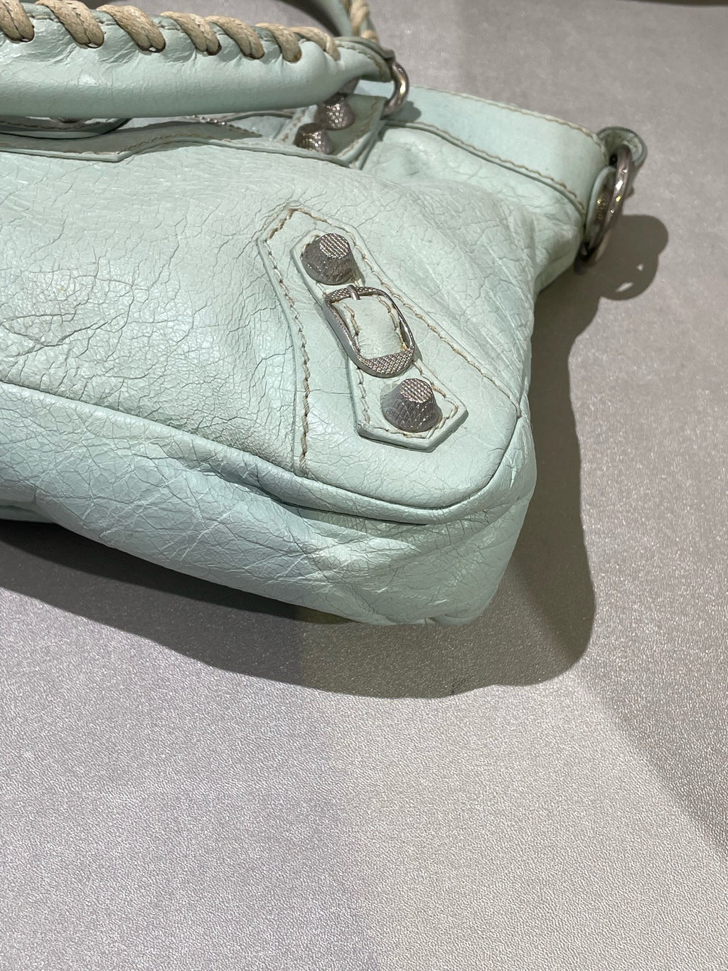Balenciaga Women’s Metallic-Edged Handbag Green 390149-AQ41G-9670