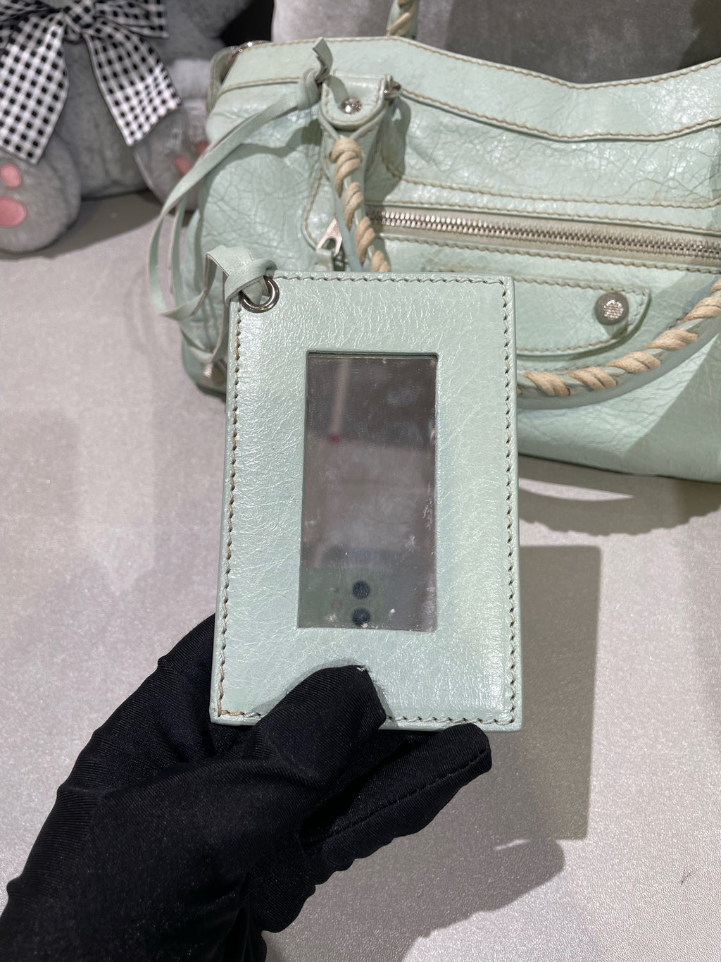 Balenciaga Women’s Metallic-Edged Handbag Green 390149-AQ41G-9670
