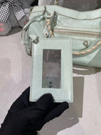 Balenciaga Women’s Metallic-Edged Handbag Green 390149-AQ41G-9670