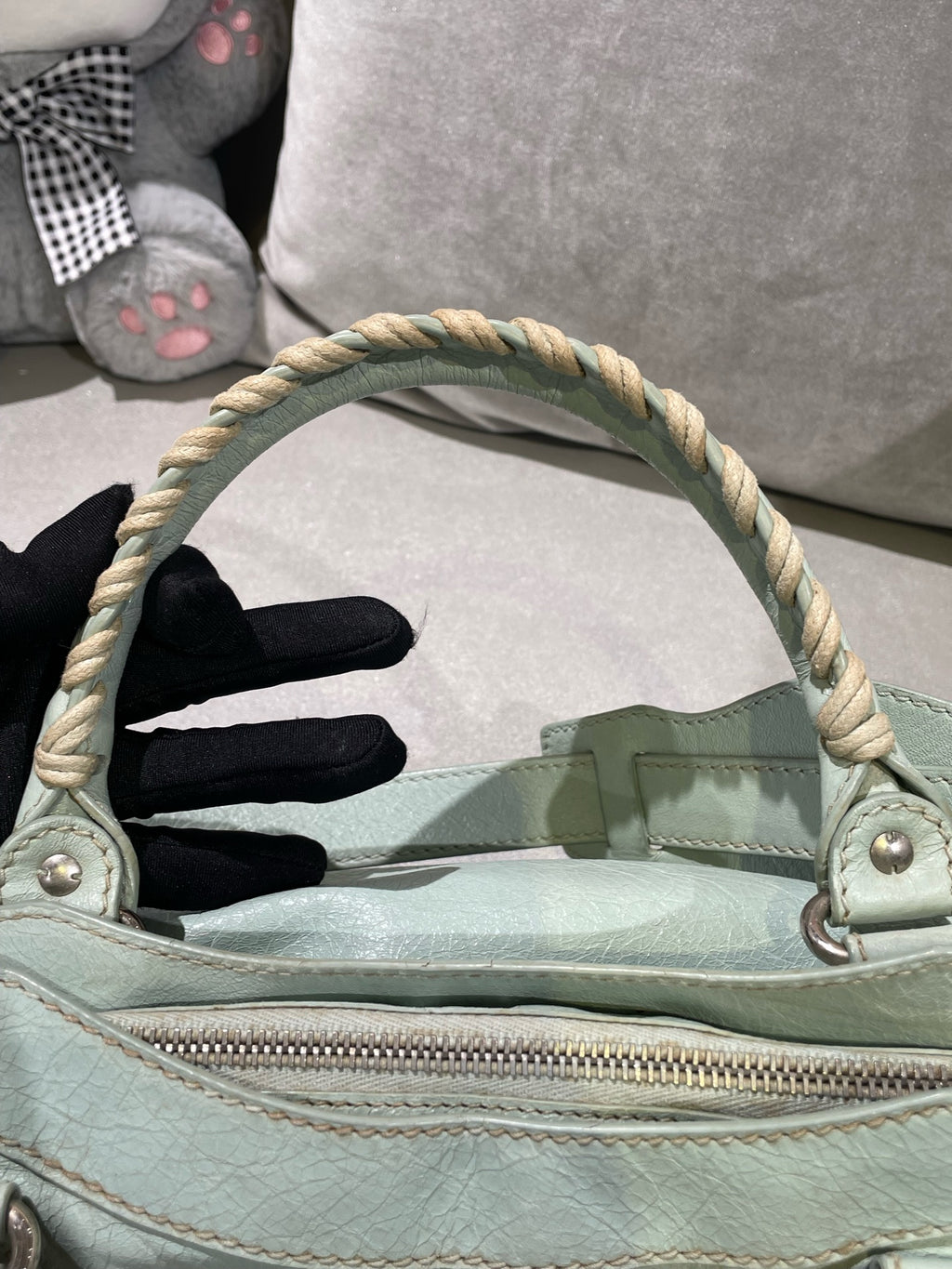 Balenciaga Women’s Metallic-Edged Handbag Green 390149-AQ41G-9670