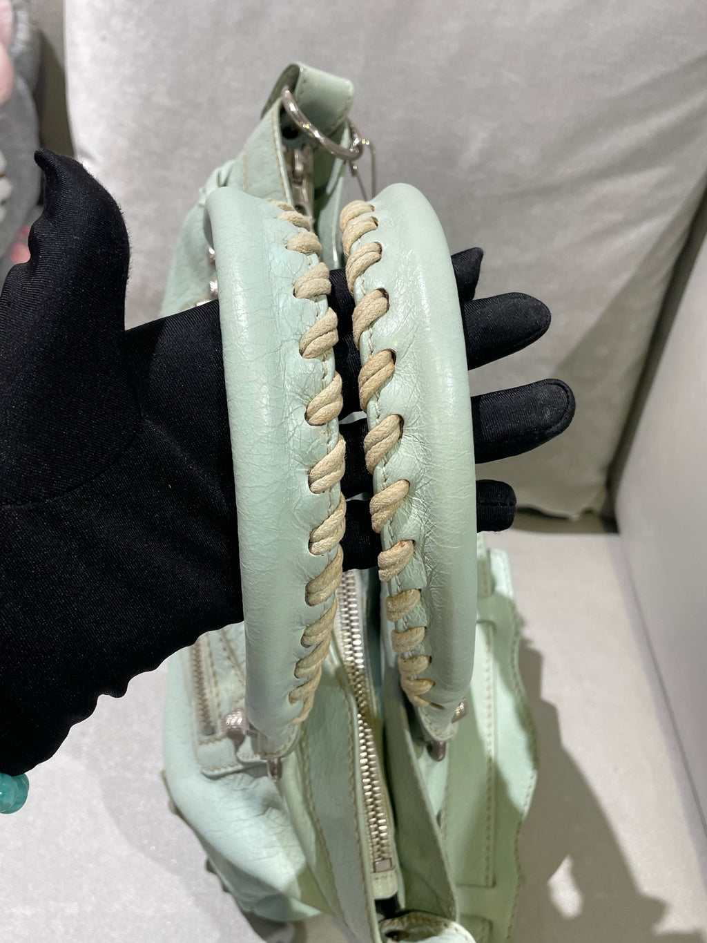 Balenciaga Women’s Metallic-Edged Handbag Green 390149-AQ41G-9670